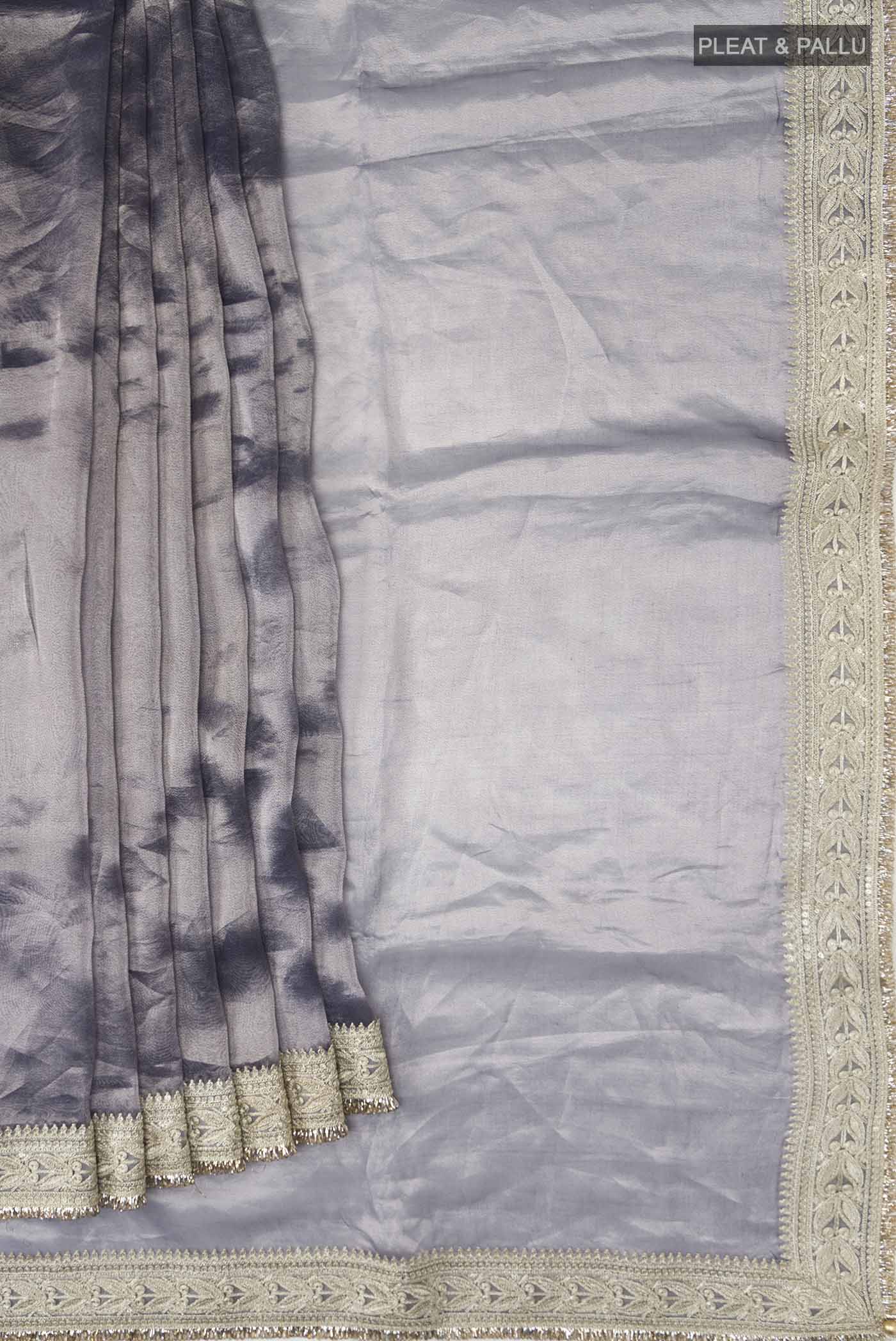 Lilac Tissue Silk Saree - Image 4