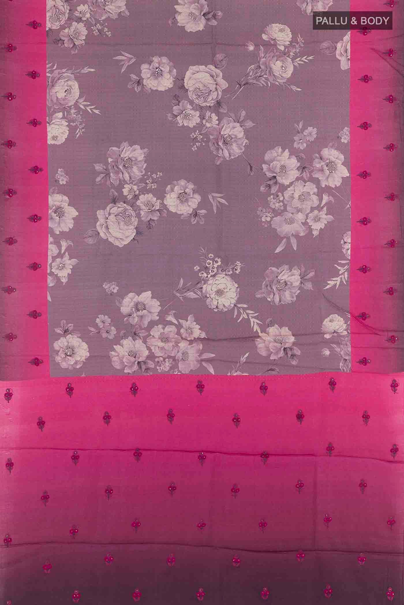 Lilac Tussar Saree - Image 6