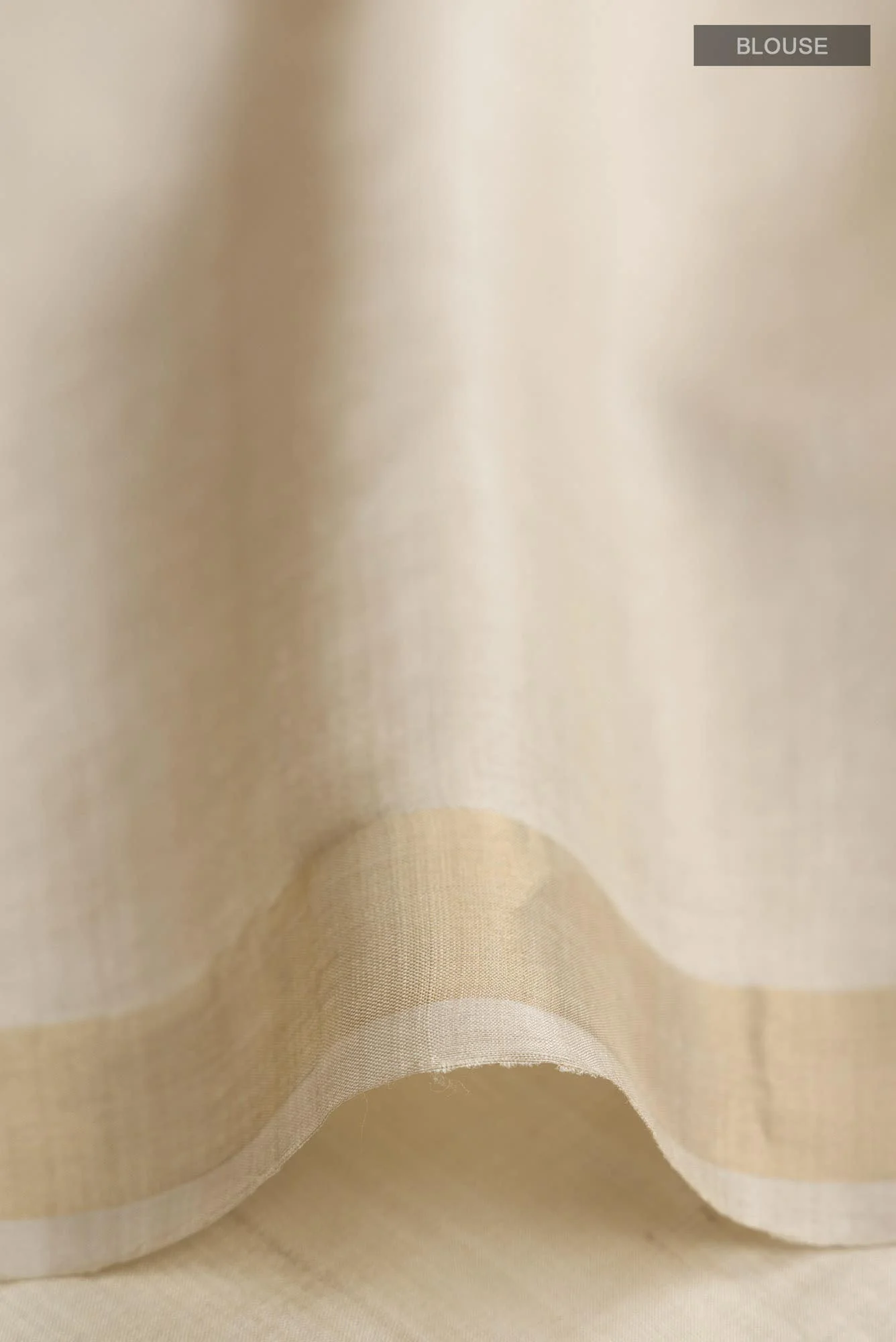 Lost in Fields-Beige Bhagalpuri Tussar Silk Saree - Image 8