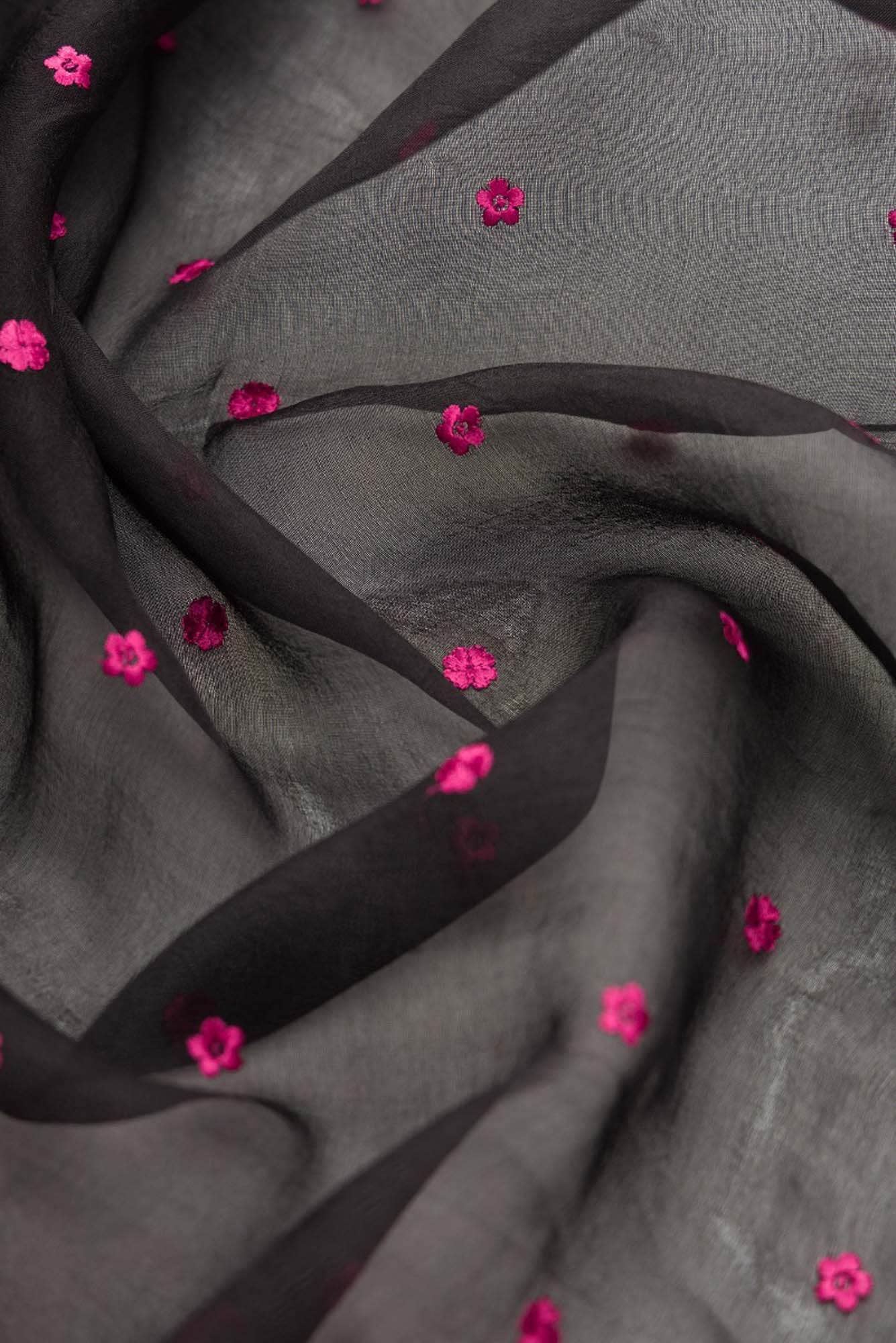 Lover's Lush-Black Pure Organza Silk Saree - Image 5