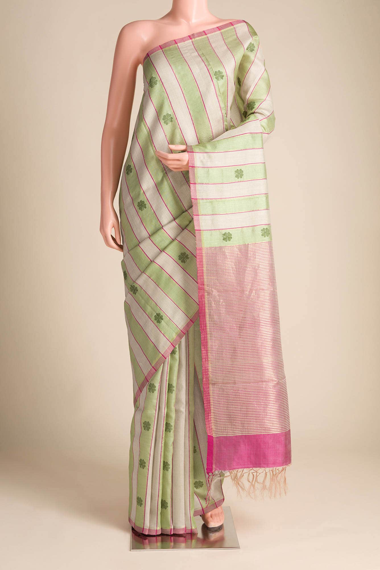 Luck 'n Love-Multi Bhagalpuri Tussar Silk Saree - Image 2