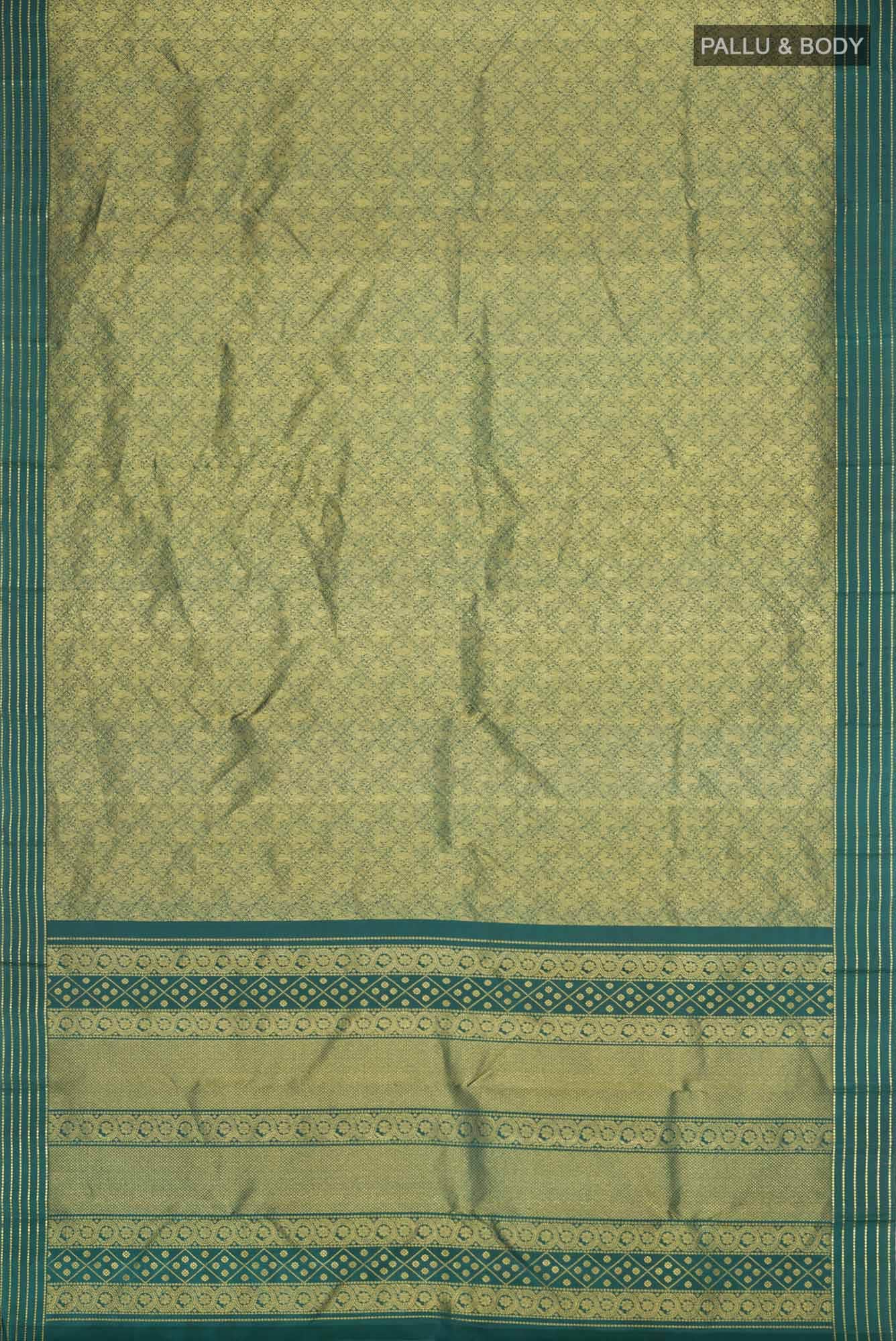 Maangai-Bottle Green Kanchipuram Silk Saree - Image 6
