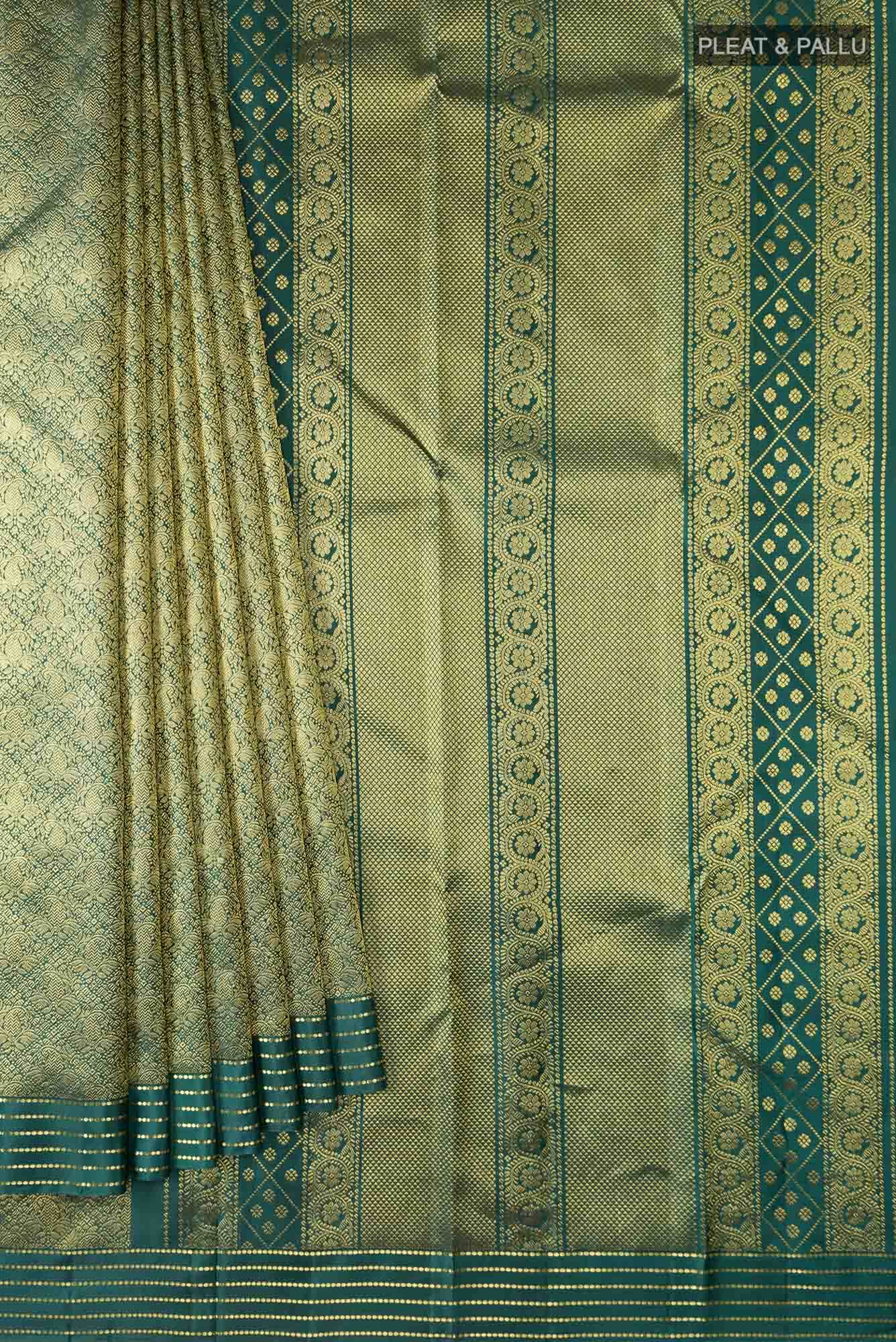 Maangai-Bottle Green Kanchipuram Silk Saree - Image 8