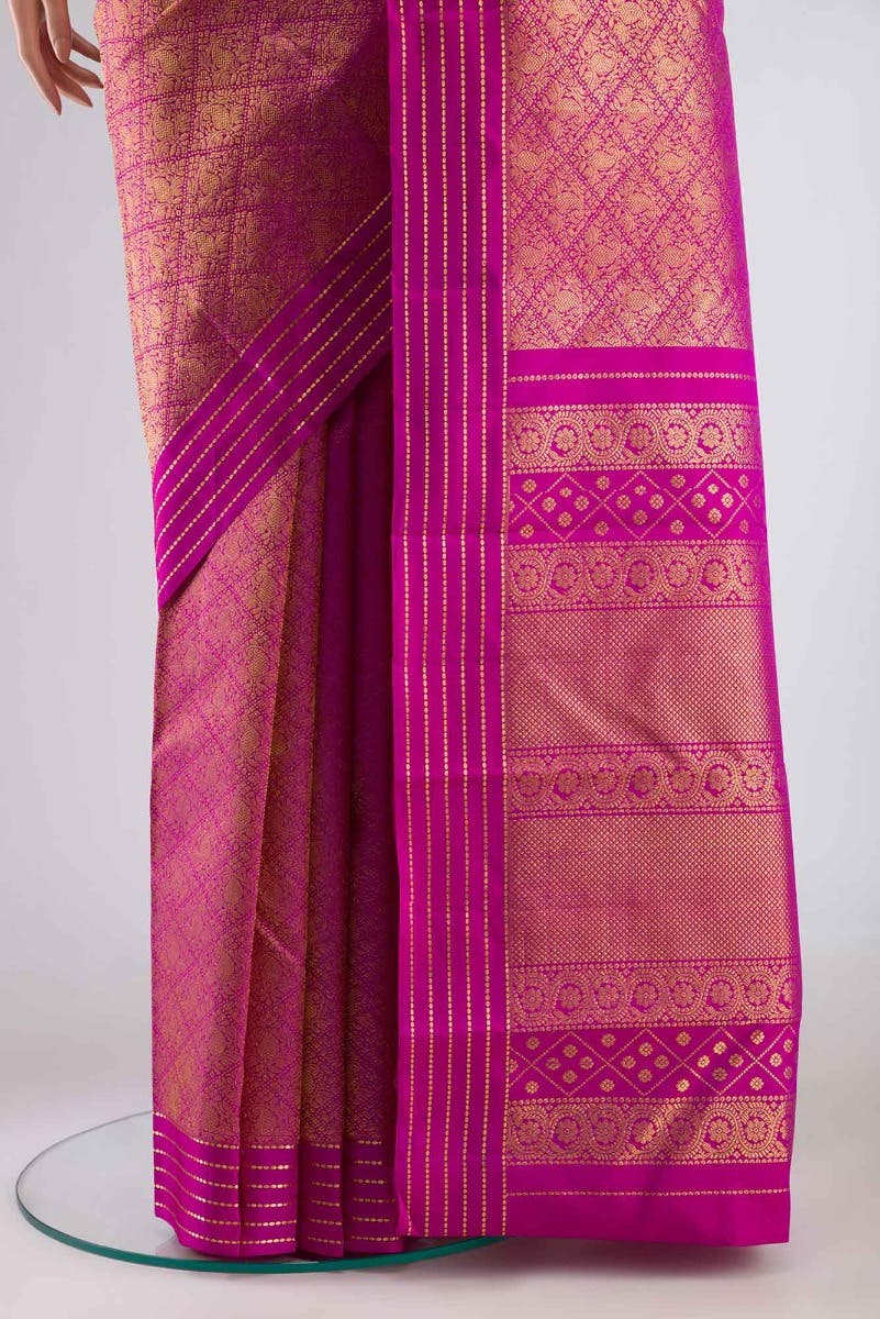 Maangai-Rani Pink Kanchipuram Silk Saree - Image 3