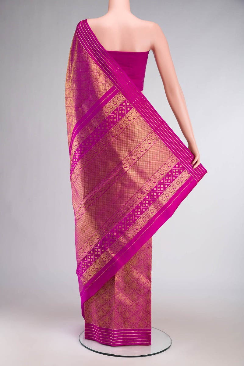 Maangai-Rani Pink Kanchipuram Silk Saree - Image 4