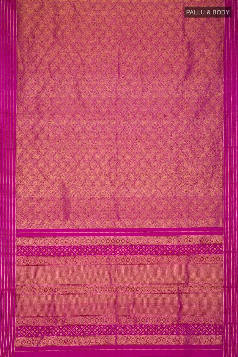 Maangai-Rani Pink Kanchipuram Silk Saree - Image 9