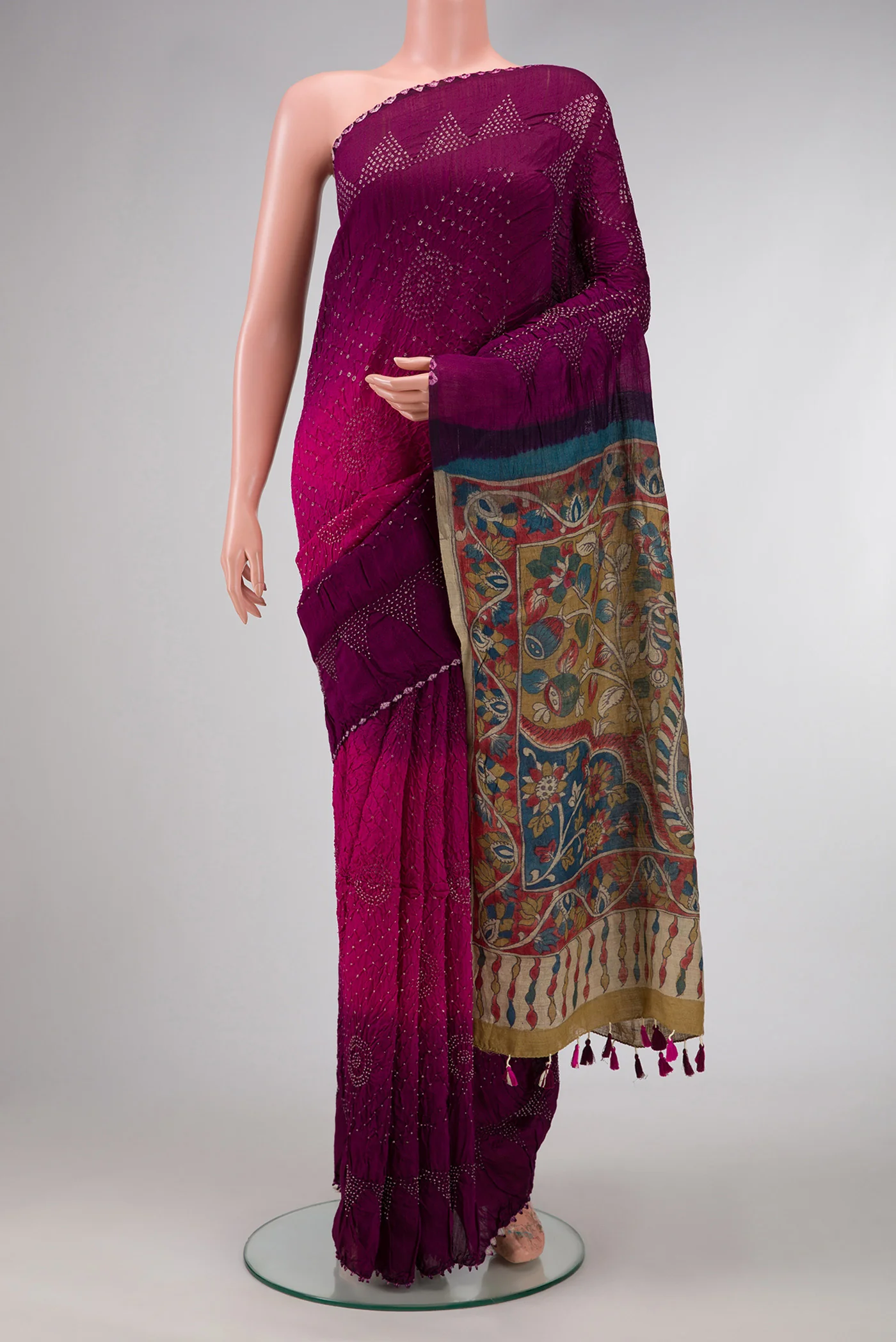 Multi Color Bandhani Silk Saree