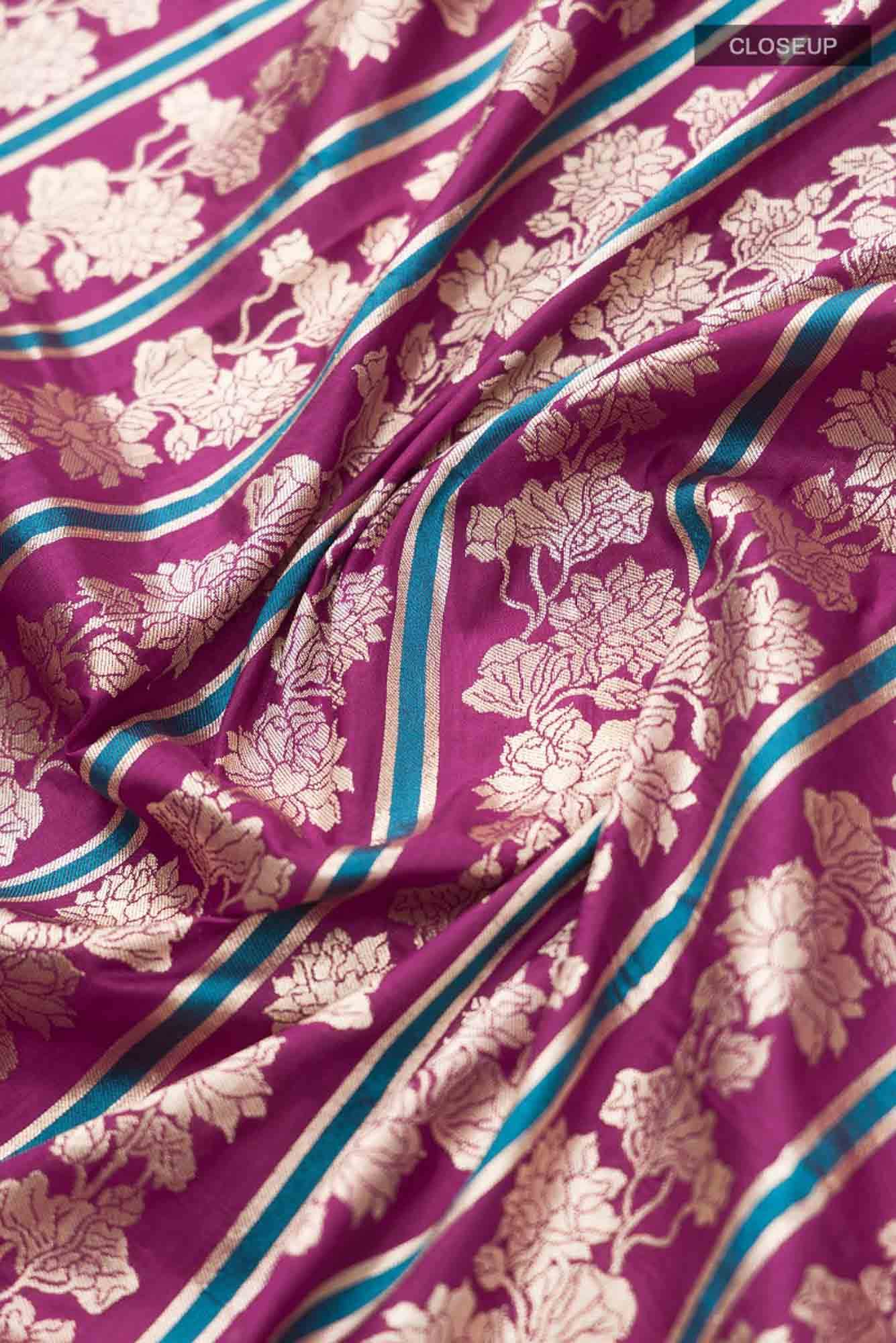 Lili Lajawab- Magenta Banarasi Silk Saree - Image 5