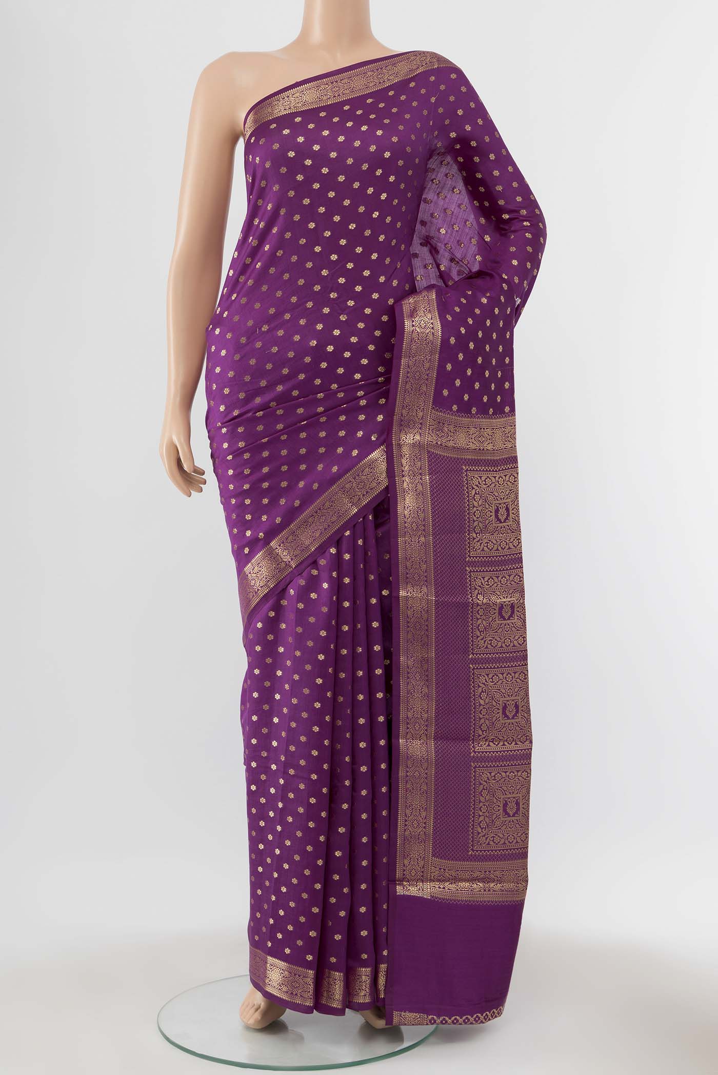 Purple Banarasi Raw Silk Saree