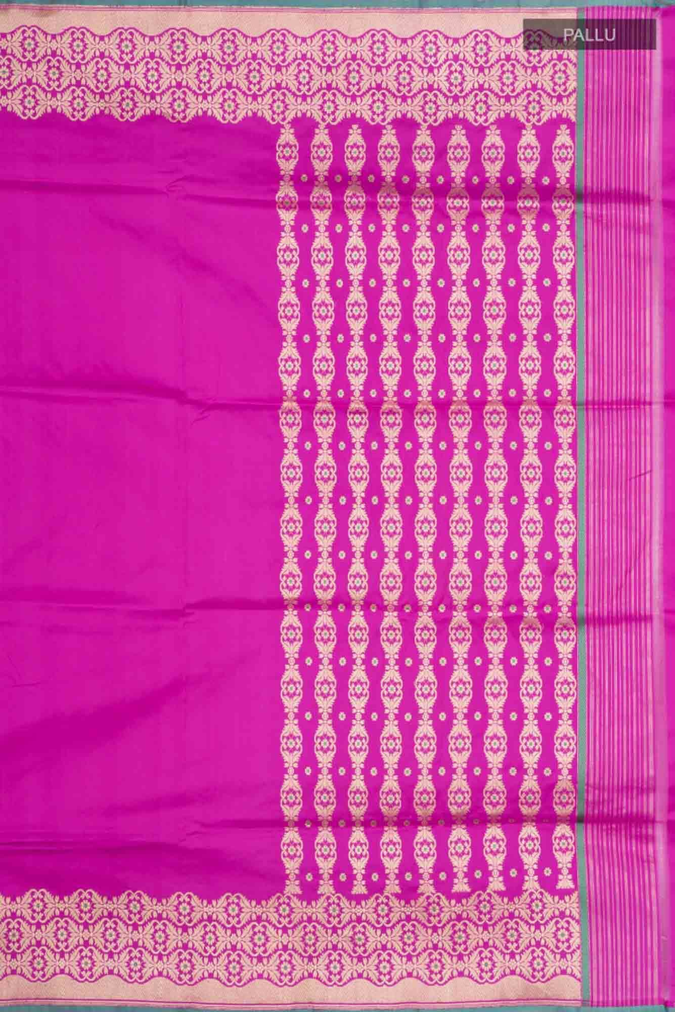 Suhasini-Magenta Banarasi Silk Saree - Image 5