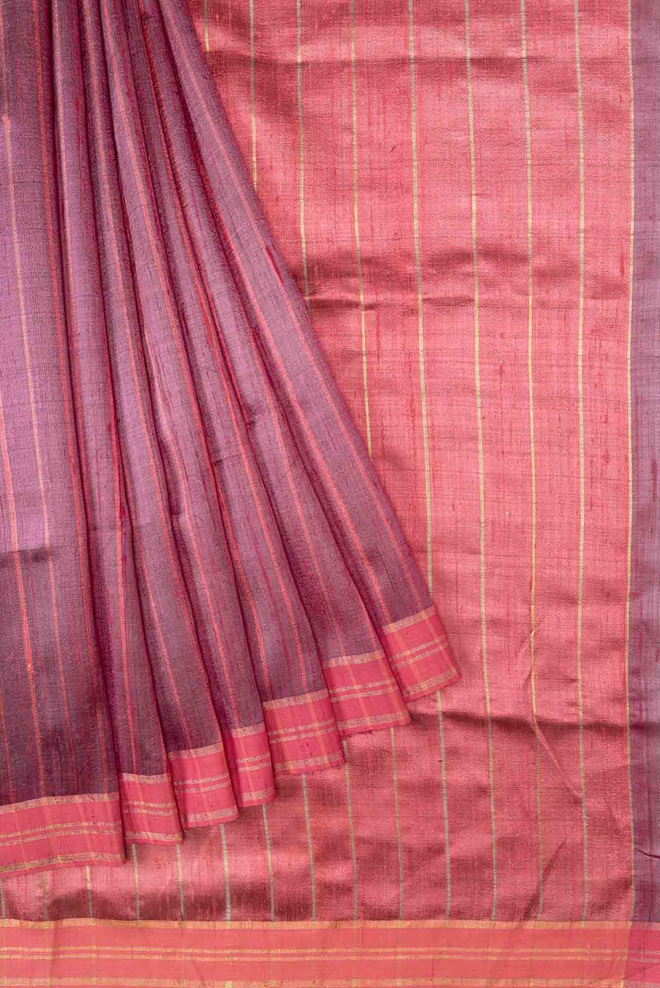 Avni-Magenta Bhagalpuri Tussar Silk Saree - Image 3