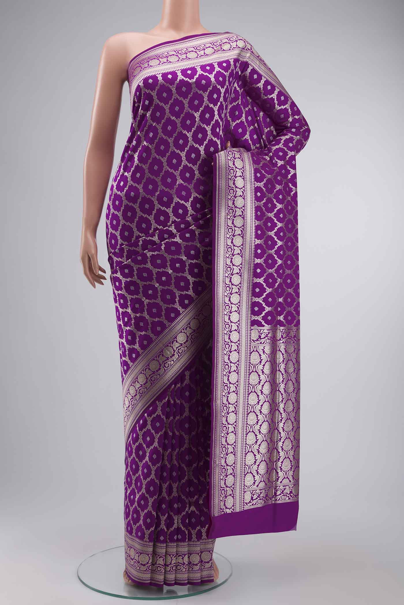 Magenta Blended Banarasi Silk Saree