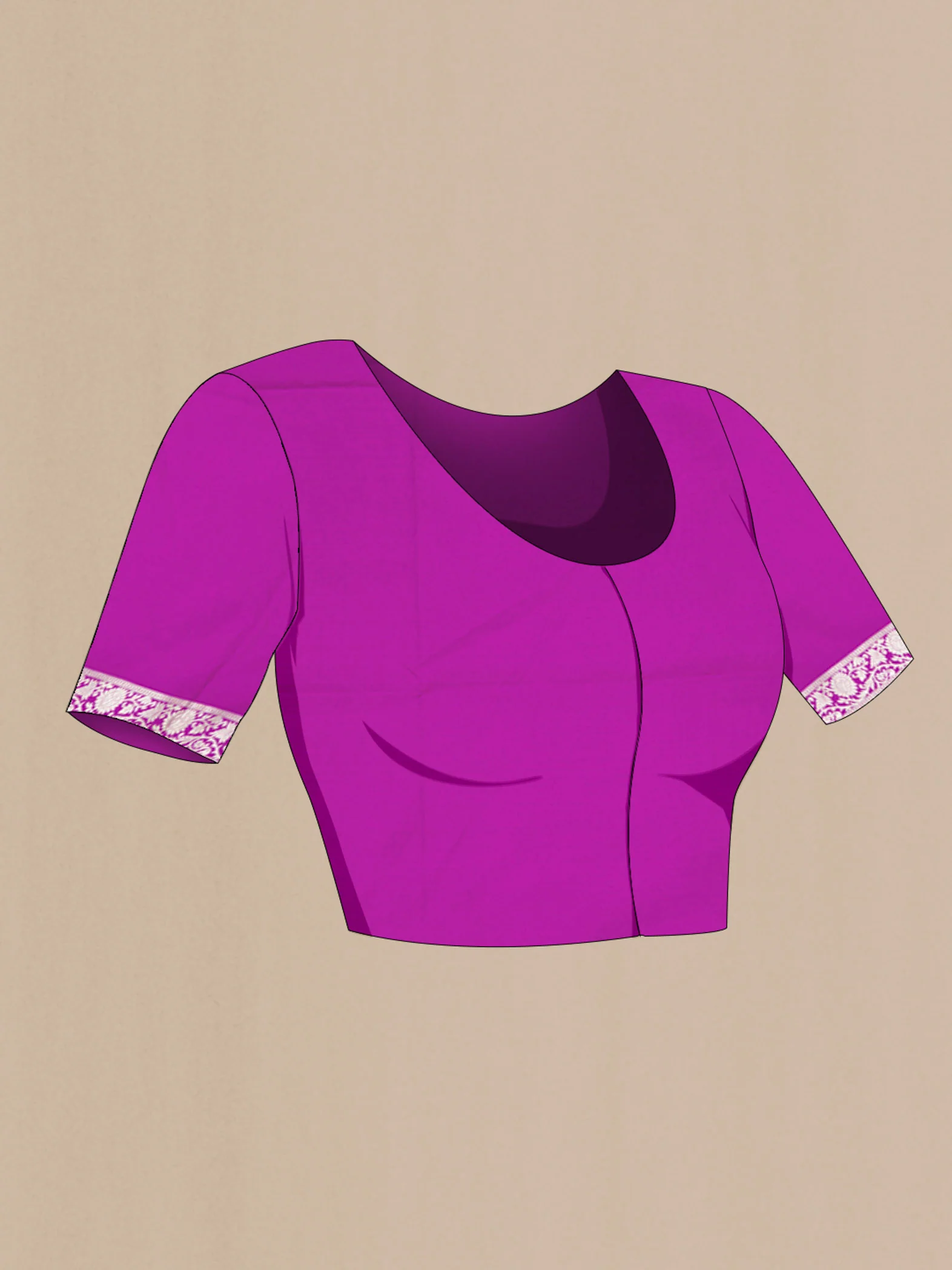 Magenta Blended Banarasi Silk Saree - Image 2