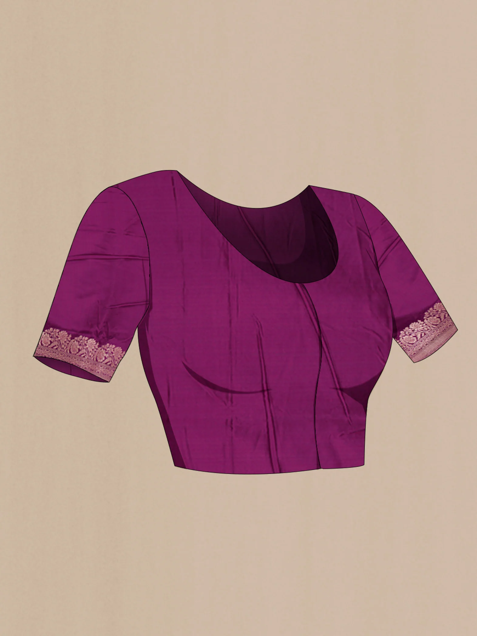 Magenta Blended Banarasi Silk Saree - Image 2