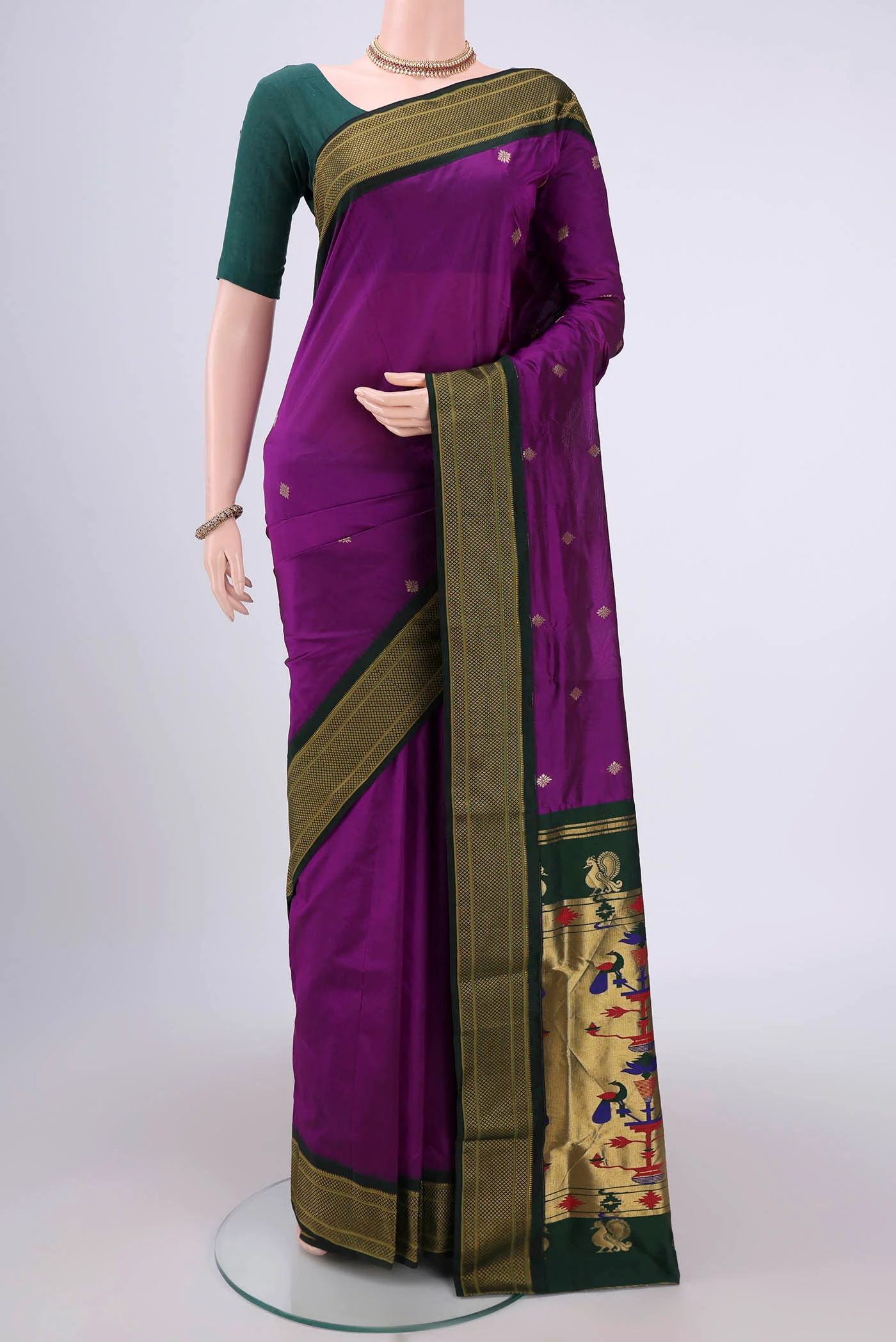 Purple Blended Bangalore Silk Saree