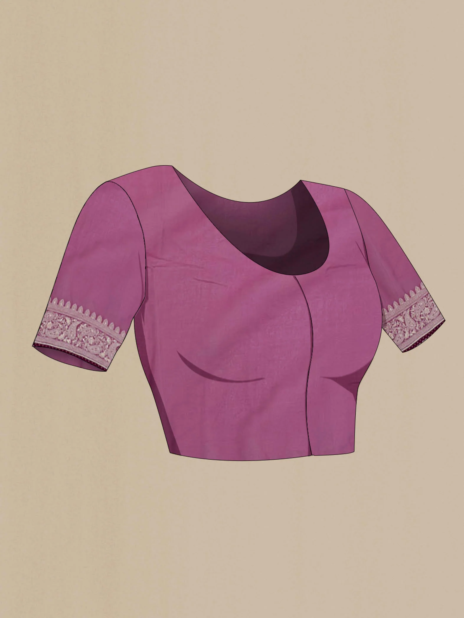Magenta Blended Organza Silk Saree - Image 2