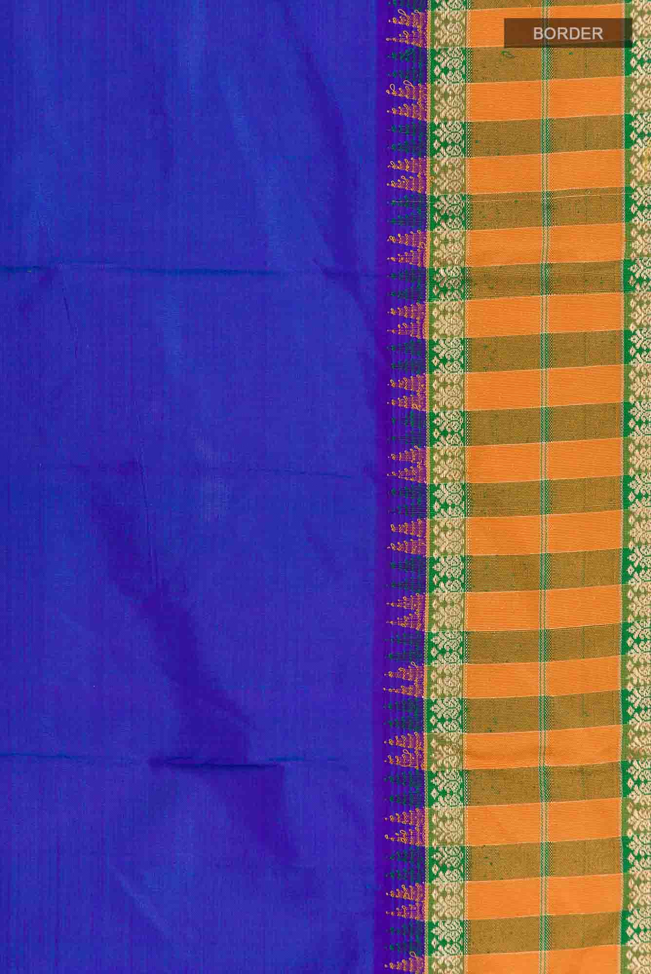 Blue Blended Bangalore Silk Saree - Image 3