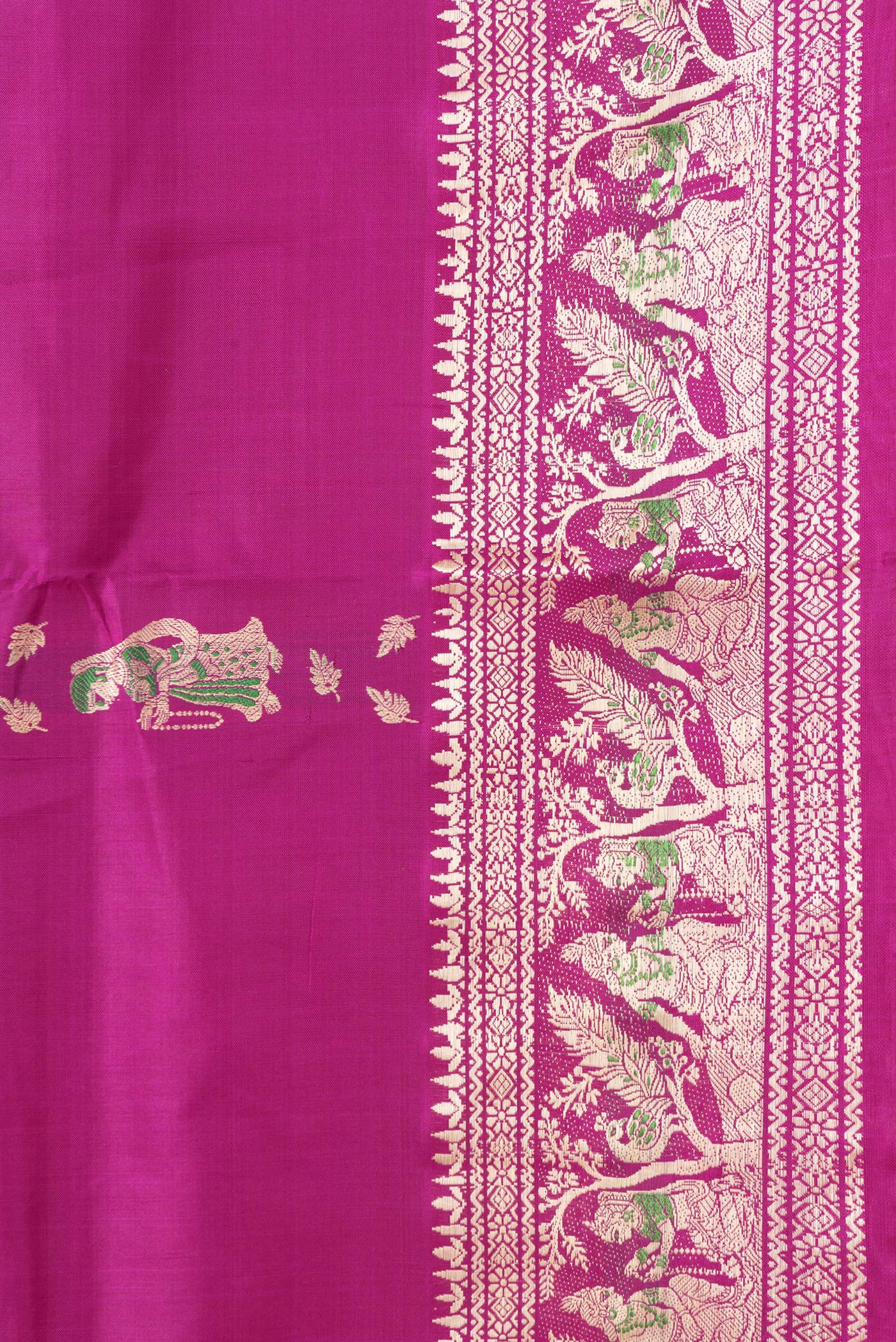 Magenta Baluchari Silk Saree - Image 3