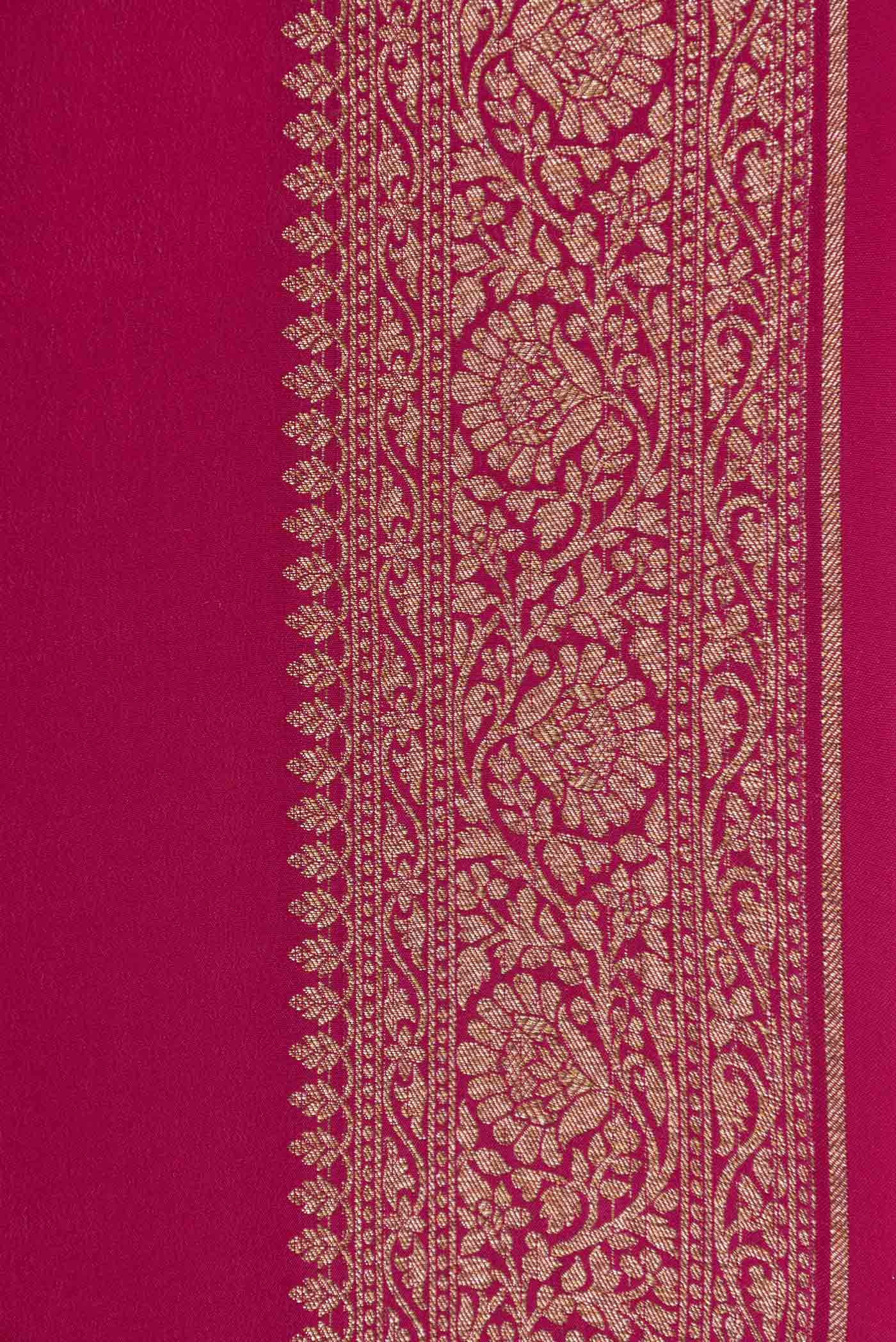 Magenta Dual Tone Banarasi Georgette Saree - Image 3