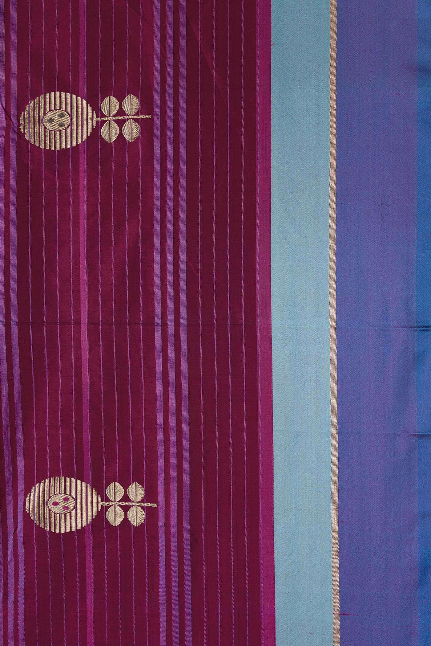 Magenta Dual Tone Banarasi Silk Saree - Image 5