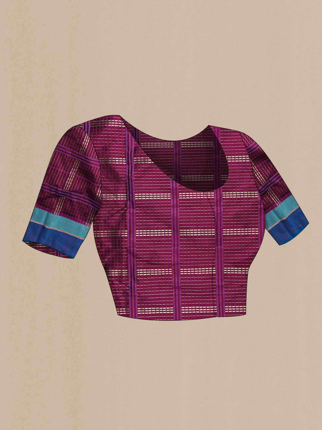 Magenta Dual Tone Banarasi Silk Saree - Image 6