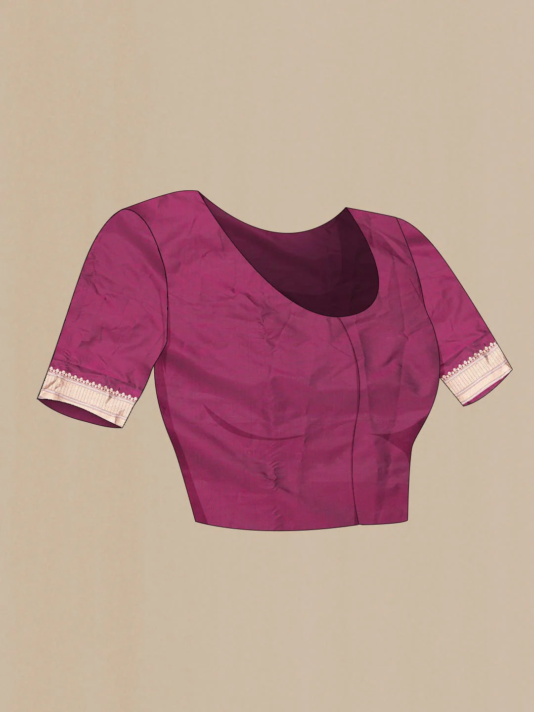 Magenta Dual Tone Banarasi Silk Saree - Image 6