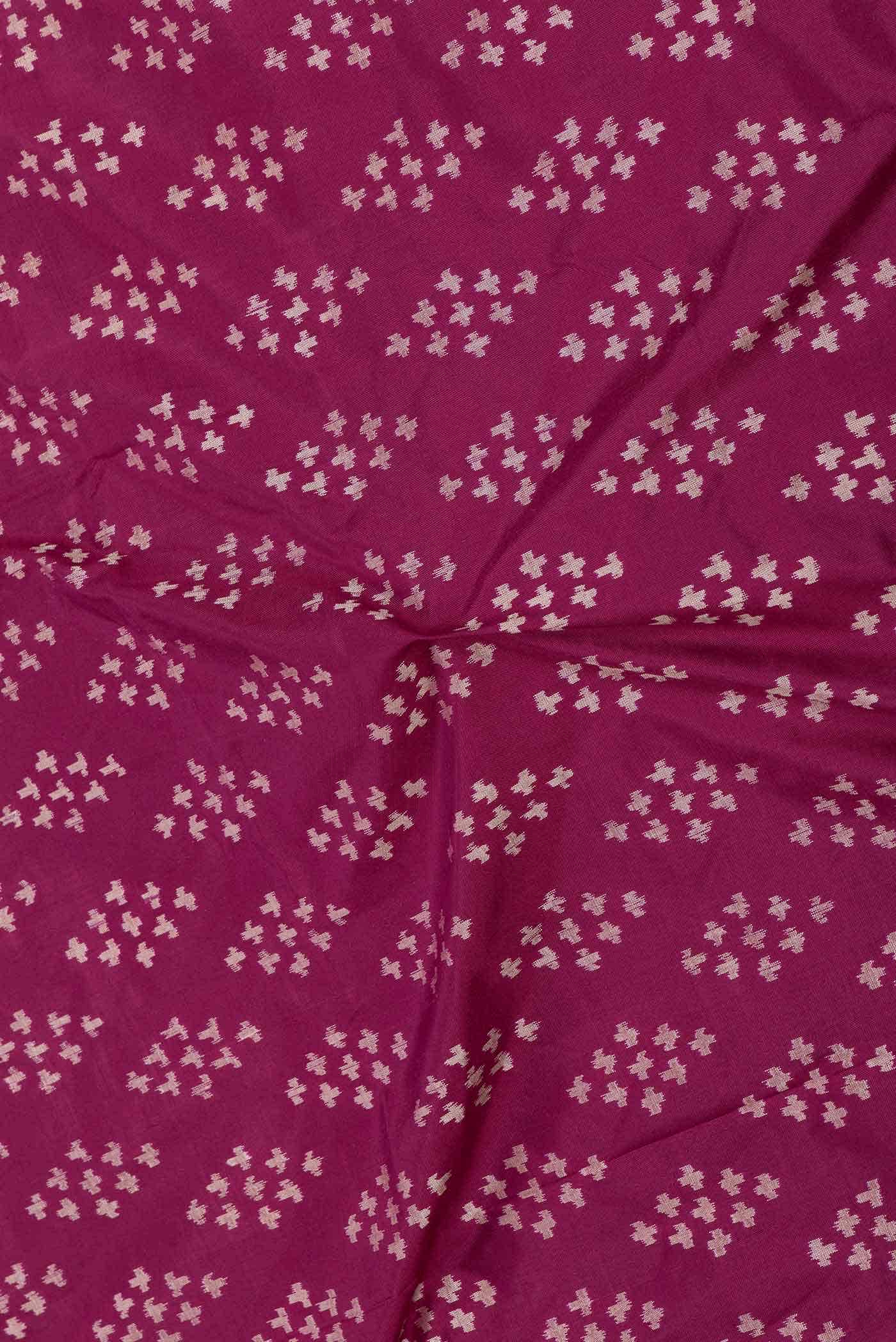 Magenta Dual Tone Double Ikat Saree - Image 3