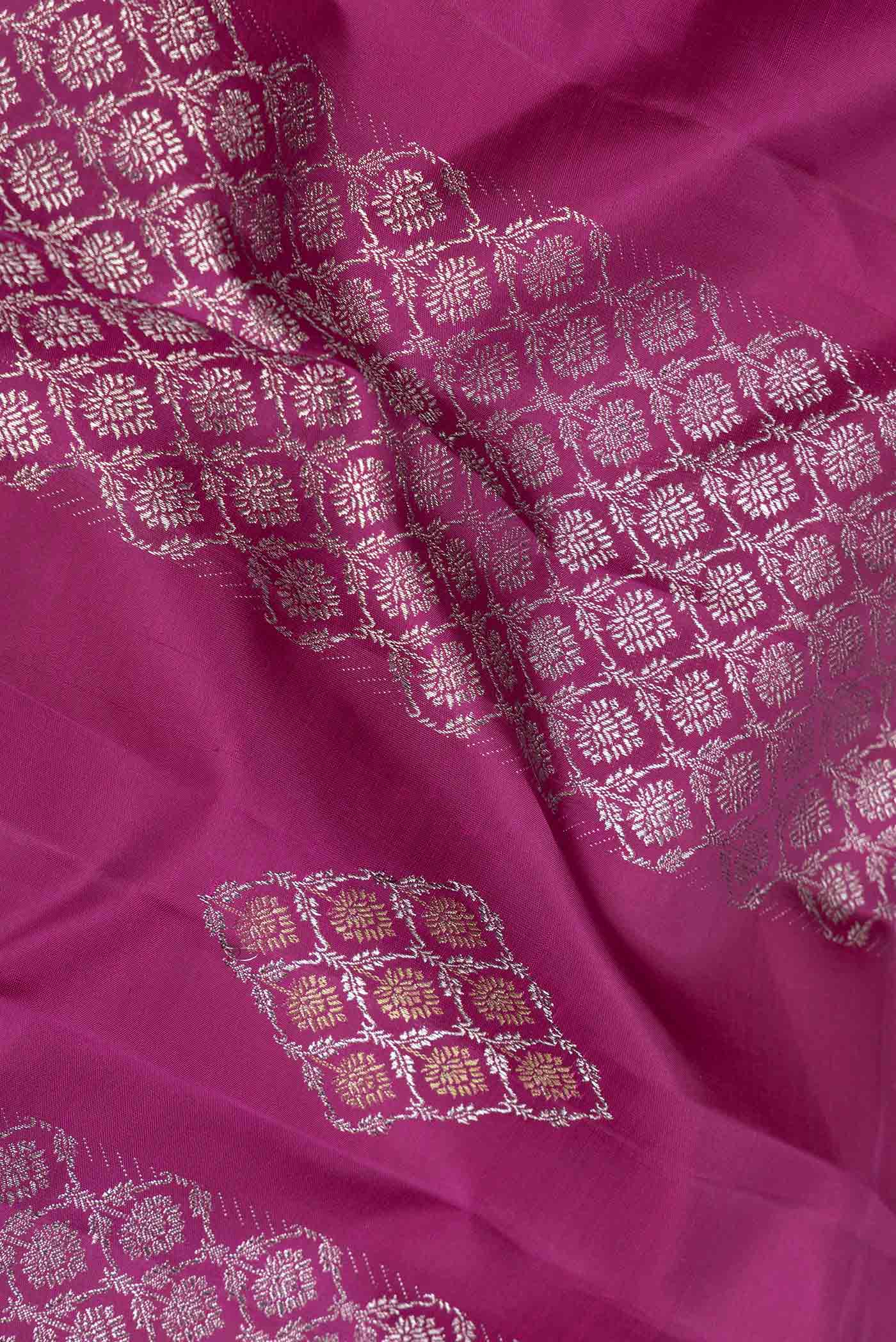 Magenta Dual Tone Kanjivaram Saree - Image 2