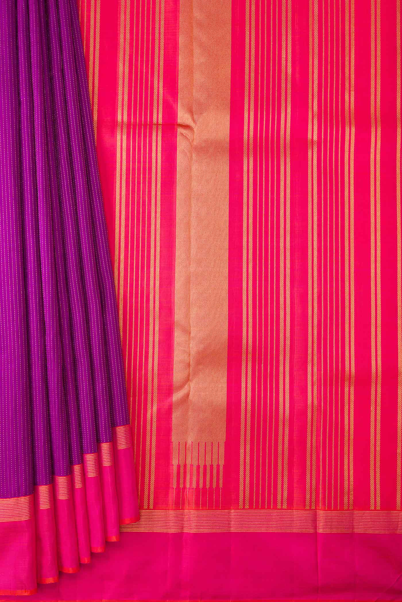 Magenta Dual Tone Kanjivaram Saree - Image 4