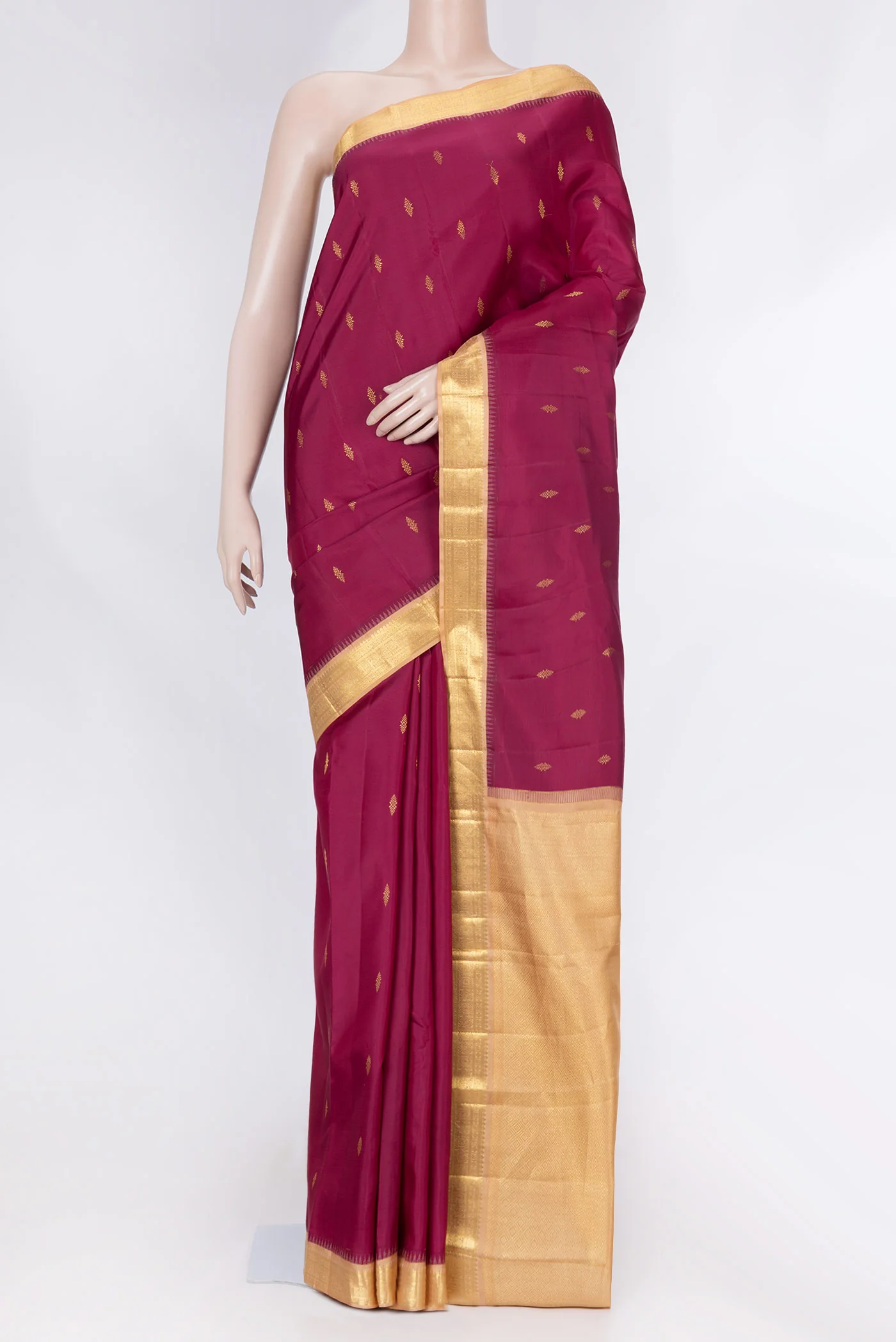 Magenta Dual Tone Kanjivaram Saree