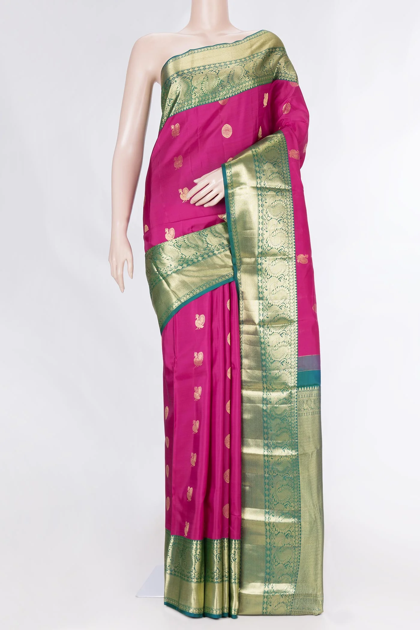 Magenta Dual Tone Kanjivaram Saree