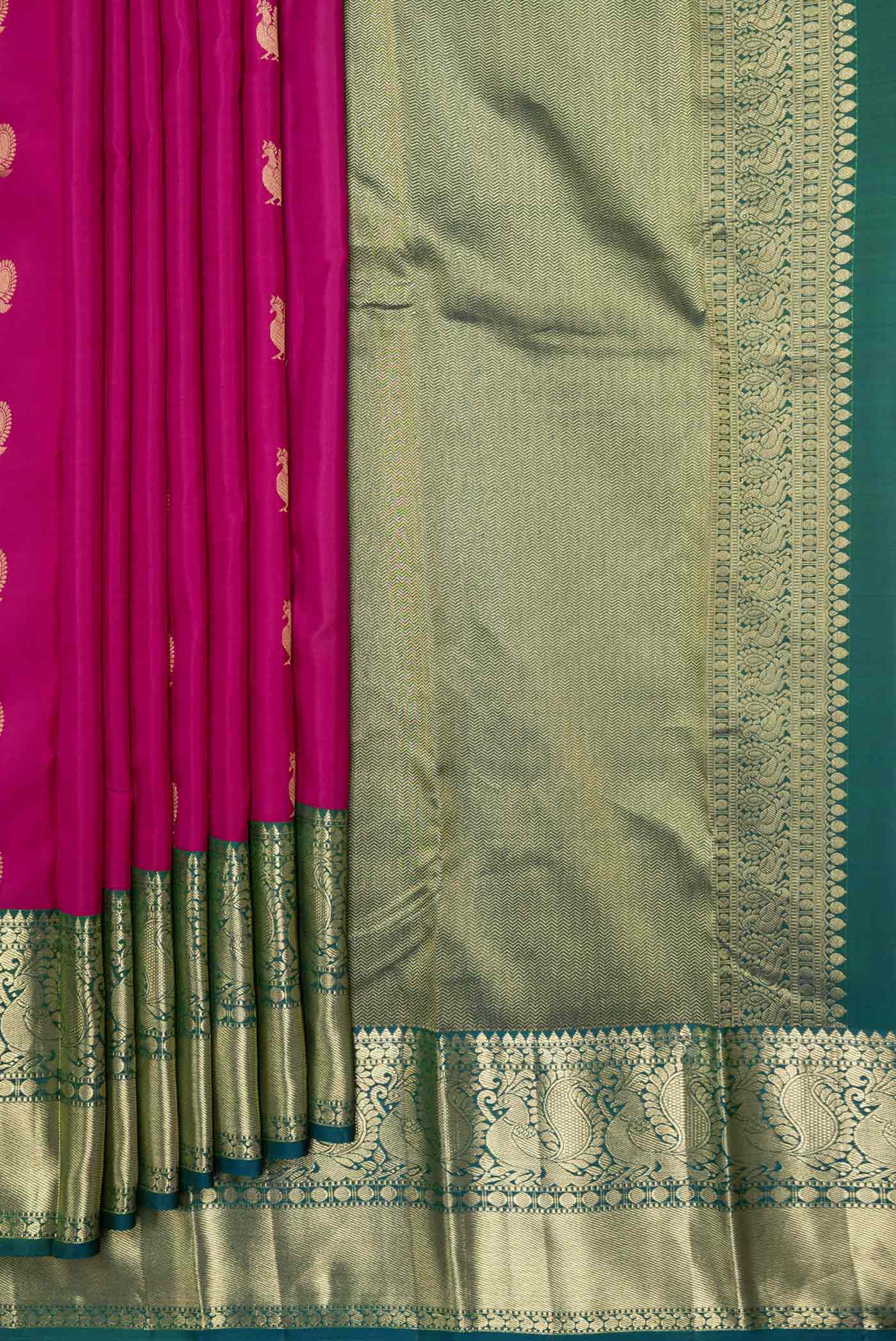 Magenta Dual Tone Kanjivaram Saree - Image 4