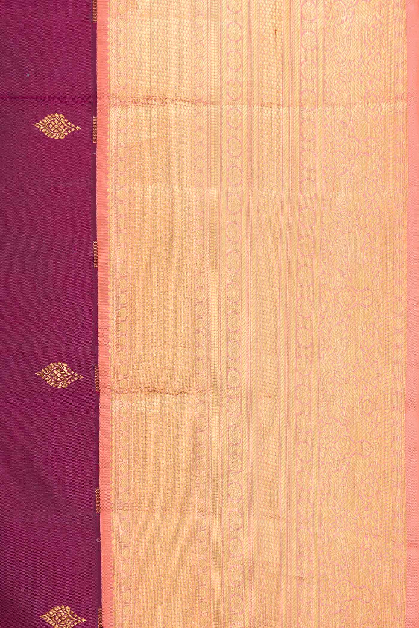 Magenta Dual Tone Kanchipuram Saree - Image 3