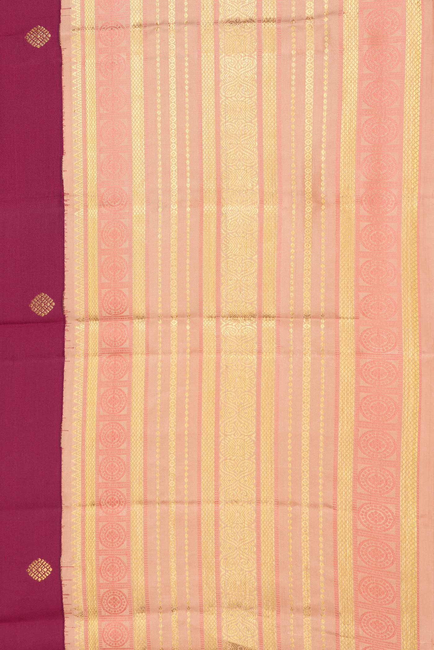 Magenta Dual Tone Kanjivaram Saree - Image 3