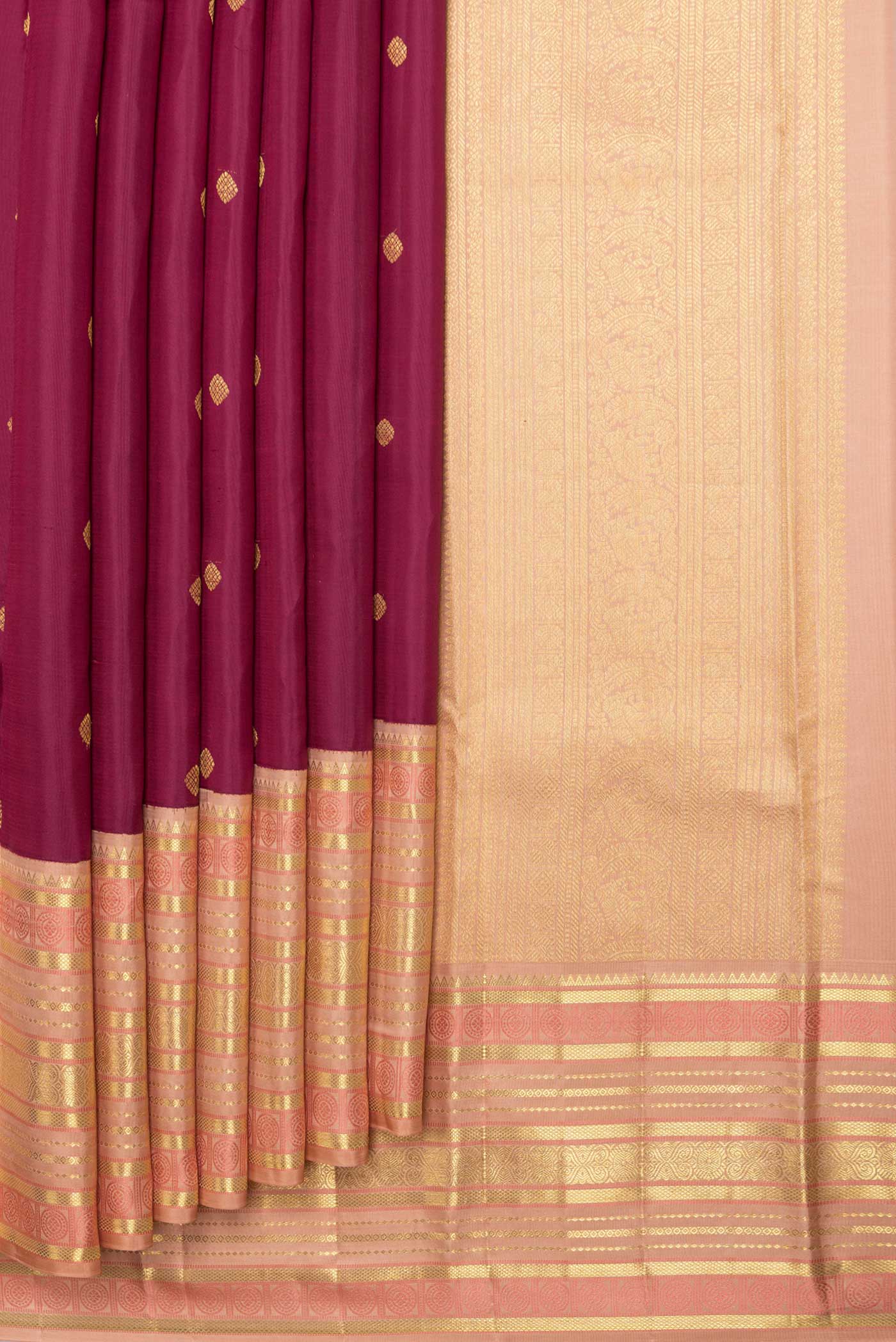 Magenta Dual Tone Kanjivaram Saree - Image 4