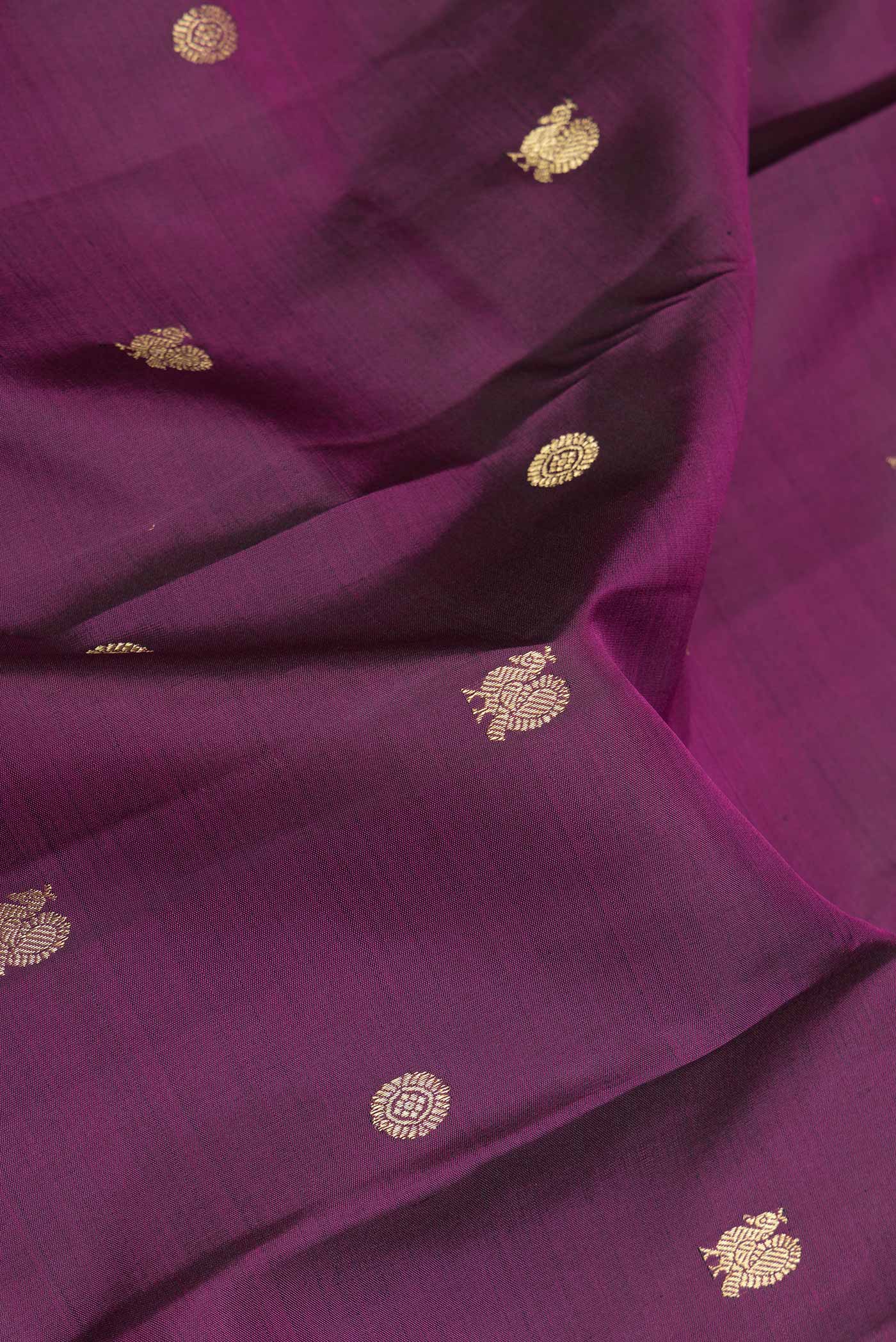 Purple Kanjivaram Silk Saree - Image 2