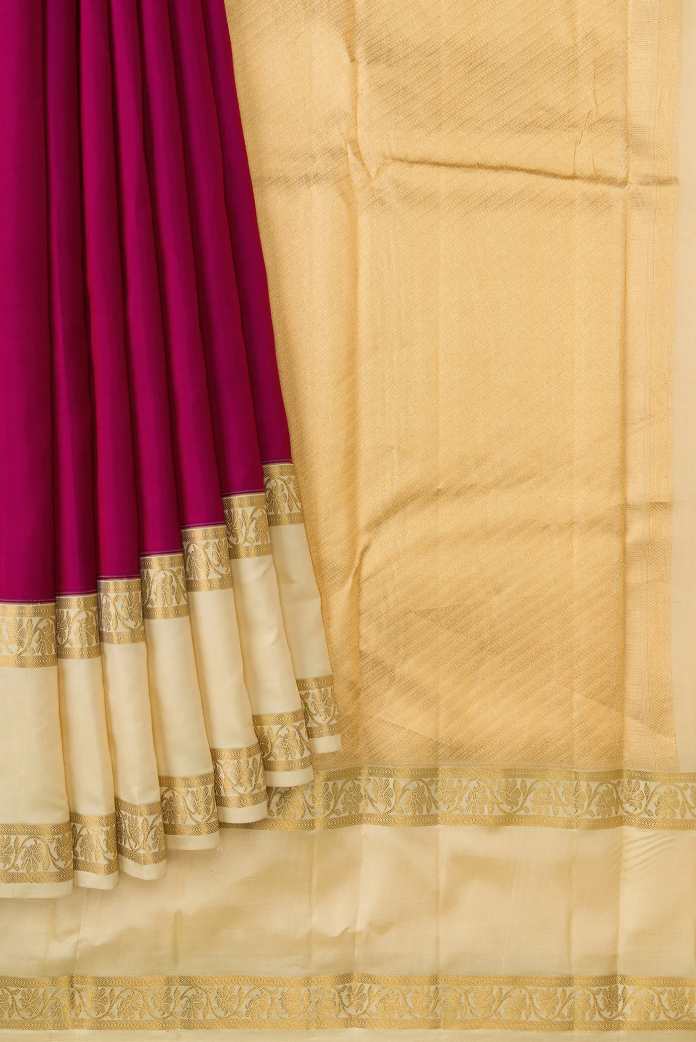 Magenta Kanchipuram Silk Saree - Image 4