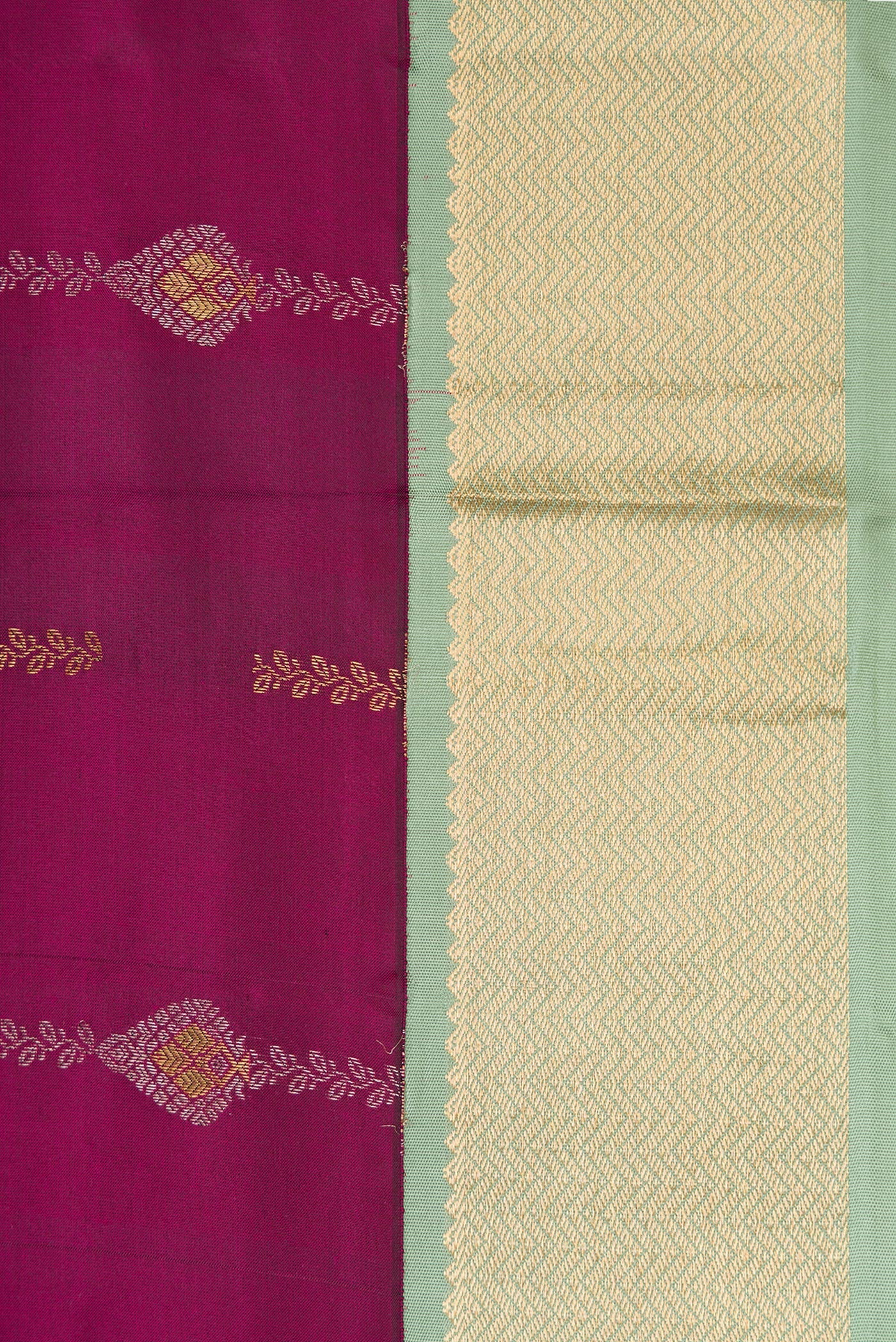 Magenta Kanchipuram Silk Saree - Image 3