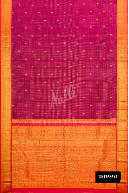 Magenta Dual Tone Kanchipuram Silk Saree