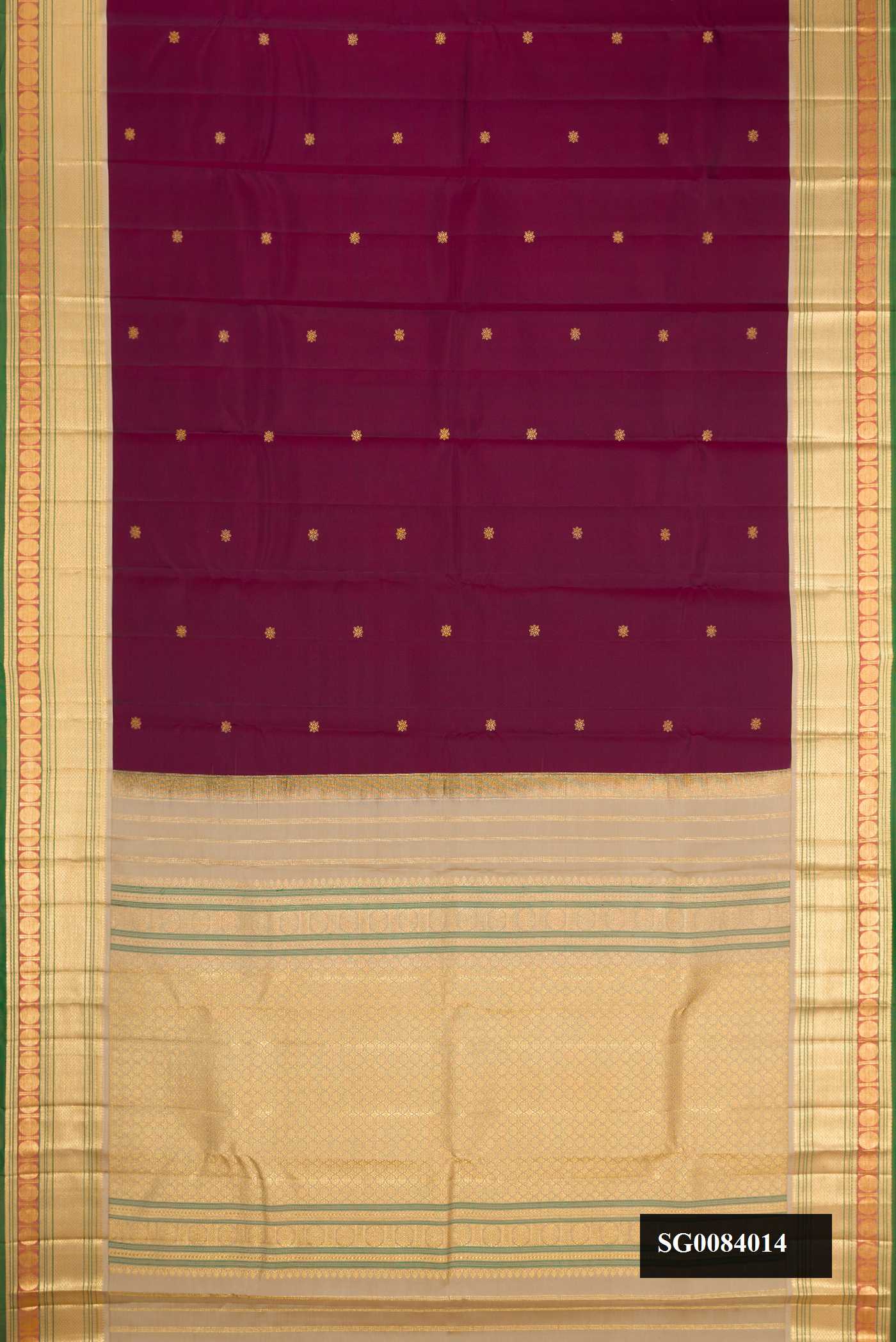 Magenta Dual Tone Kanchipuram Silk Saree