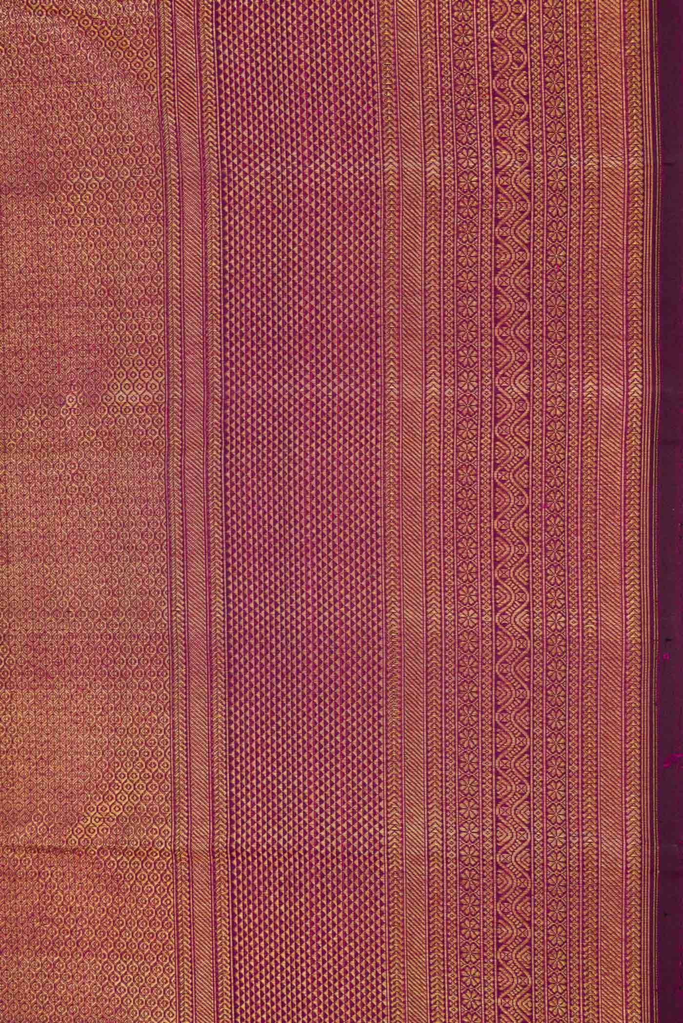 Magenta Dual Tone Kanchipuram Silk Saree - Image 3