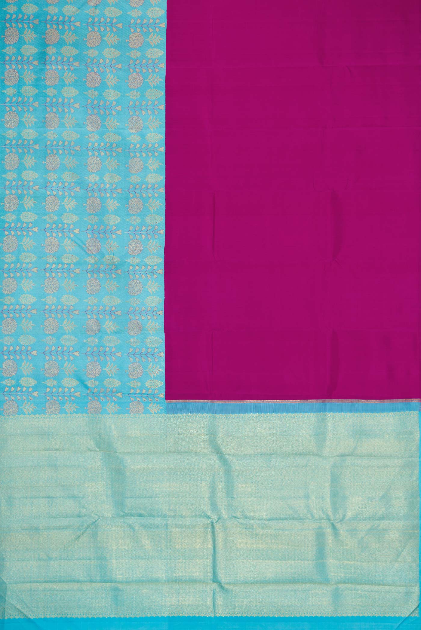 Magenta Dual Tone Kanjivaram Silk Saree - Image 6