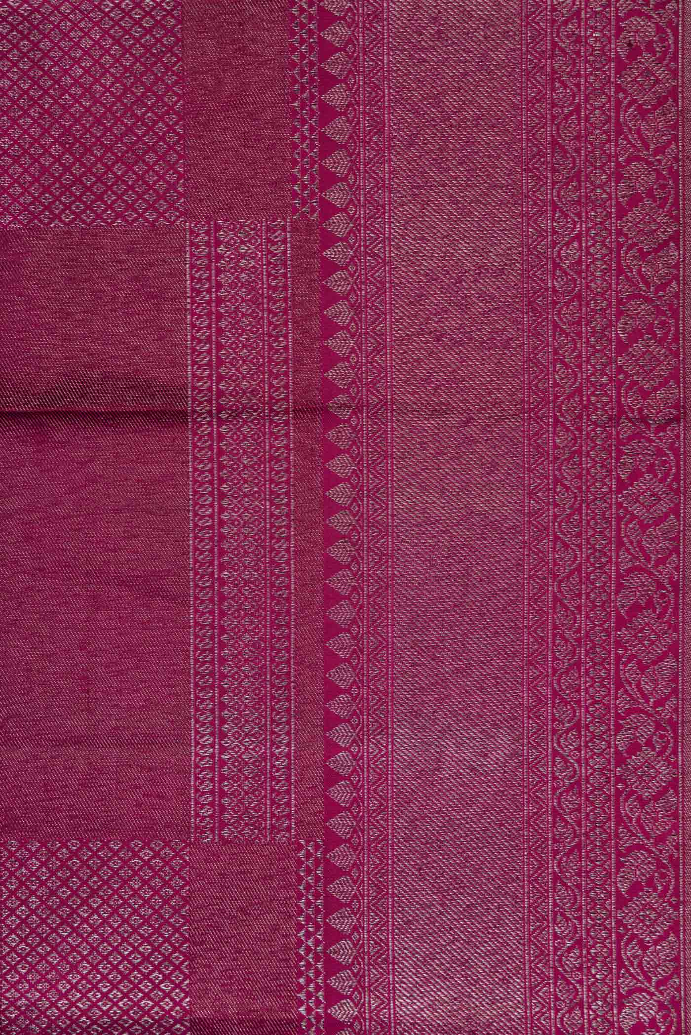 Magenta Dual Tone Kanjivaram Silk Saree - Image 3