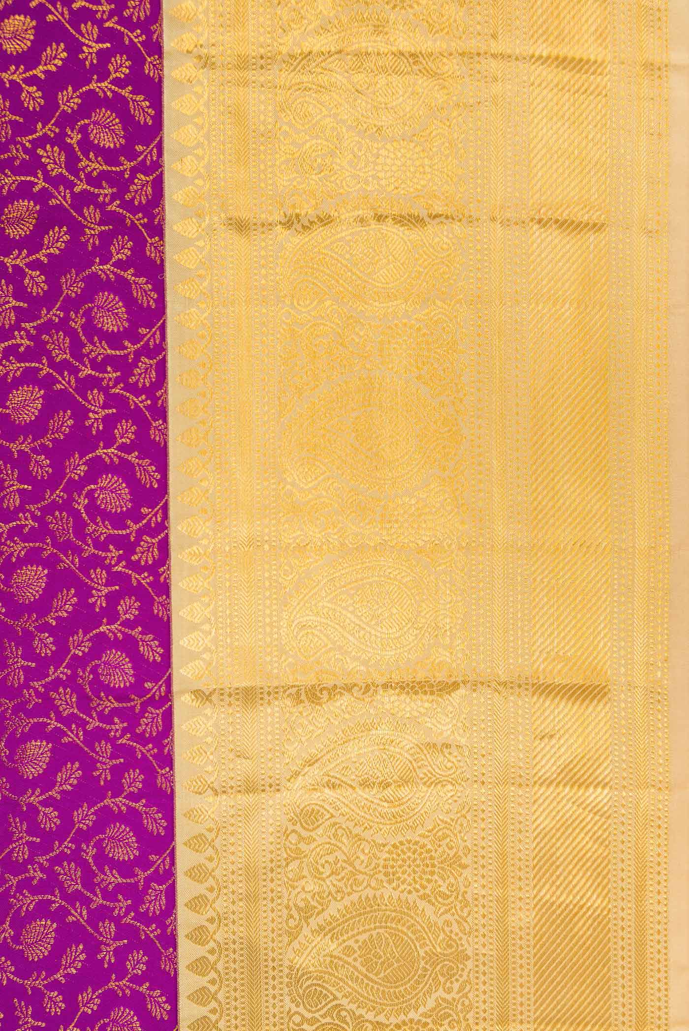 Magenta Kanchipuram Silk Saree - Image 3