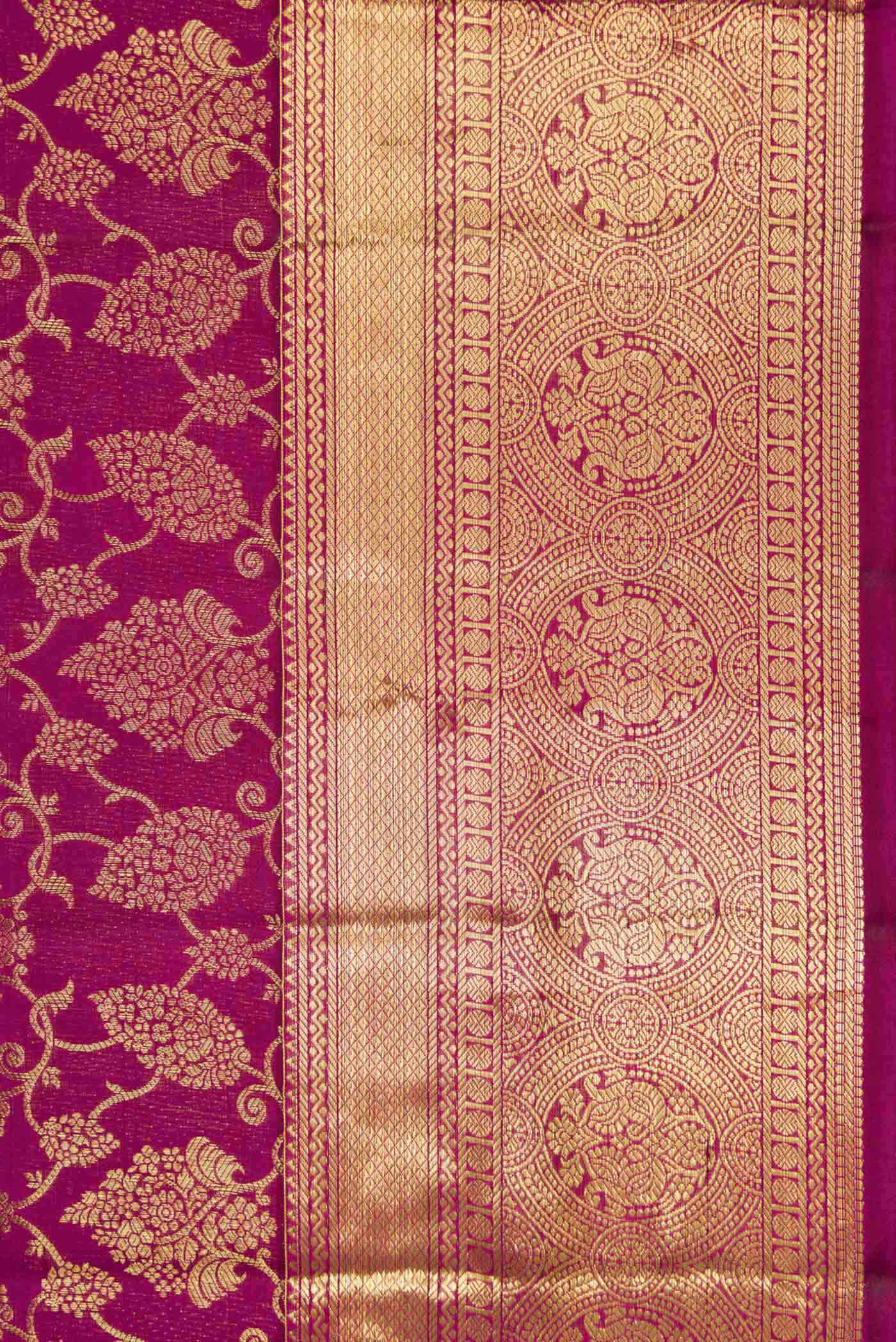 Magenta Kanchipuram Silk Saree - Image 3