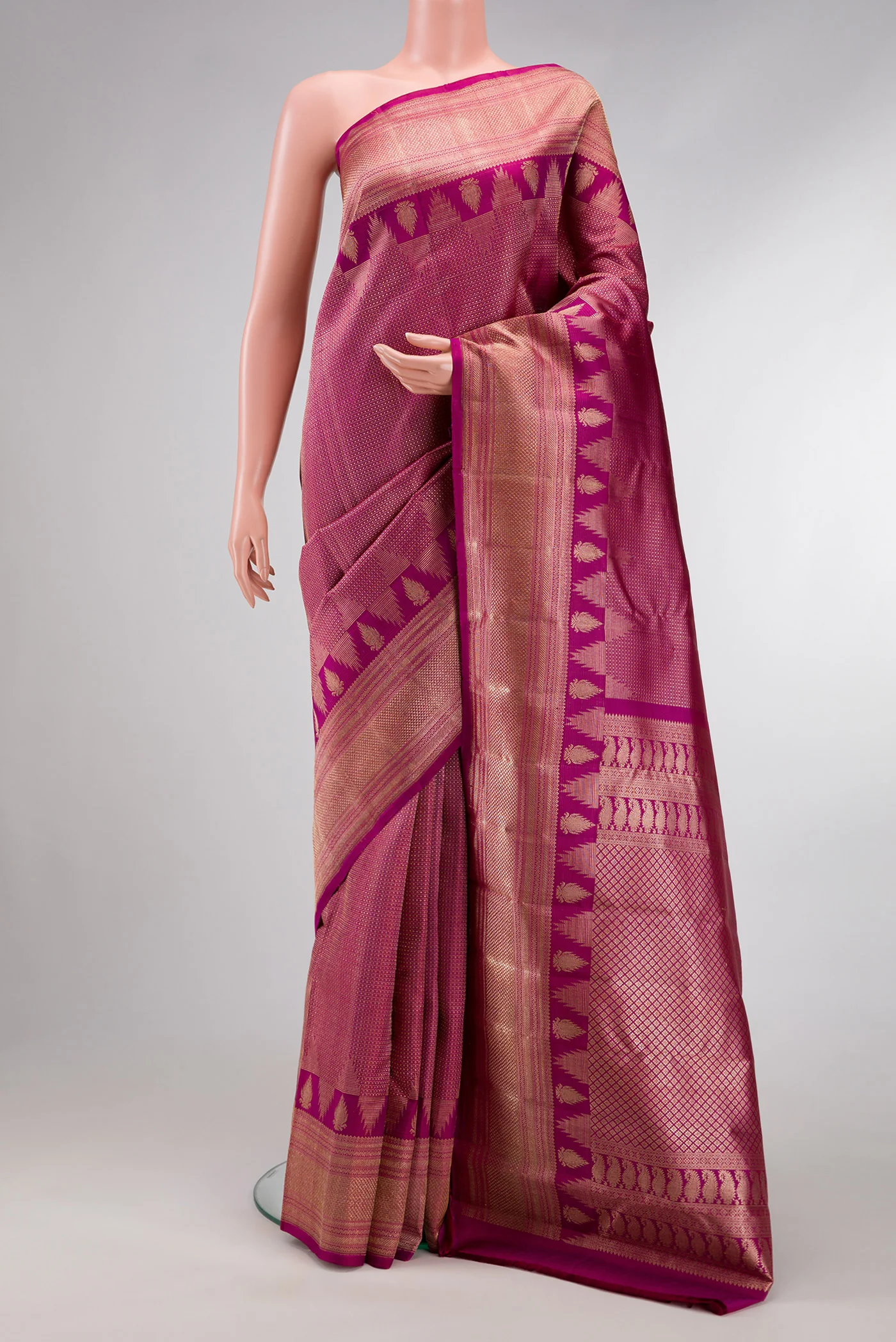 Magenta Kanchipuram Silk Saree