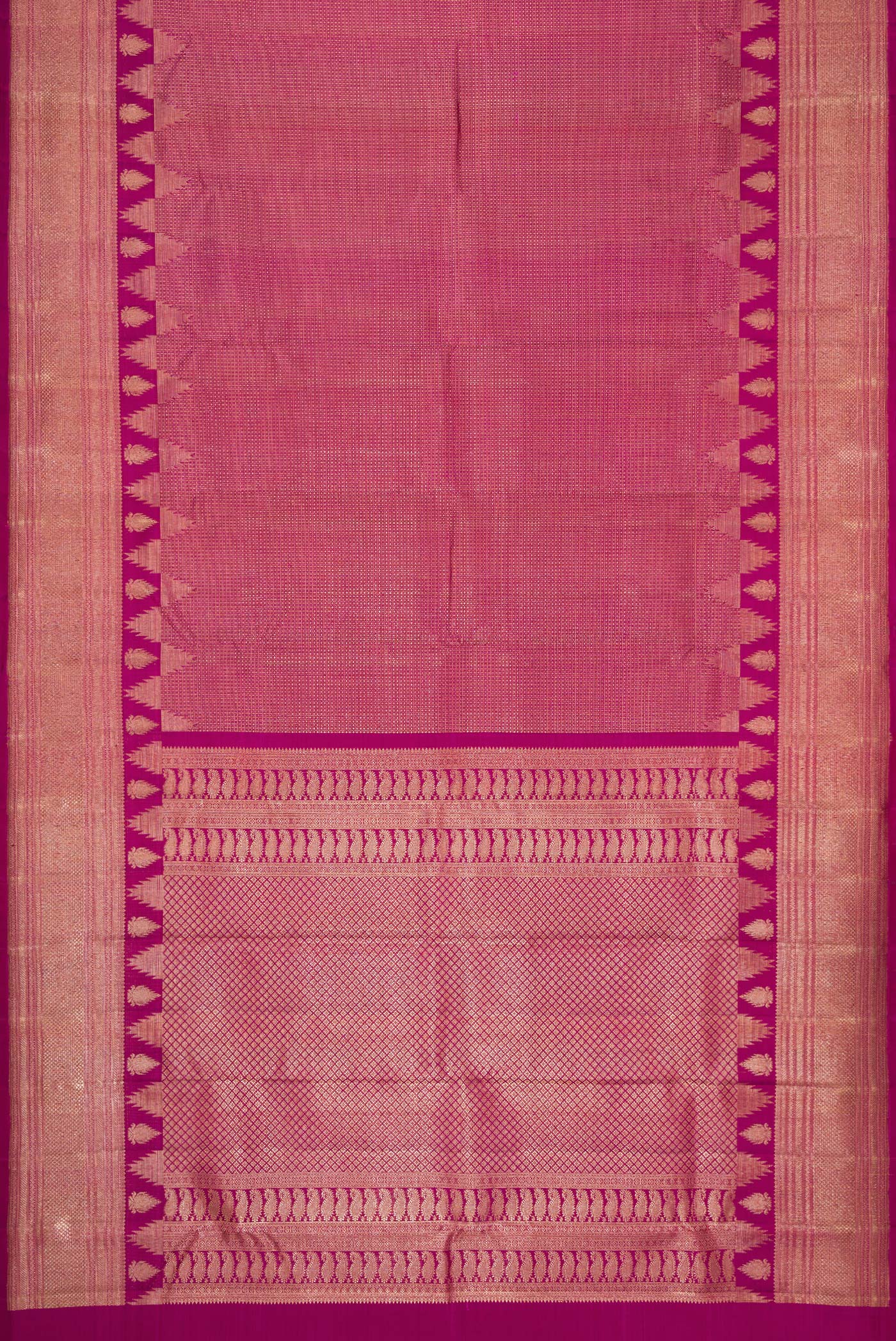Magenta Kanchipuram Silk Saree - Image 6