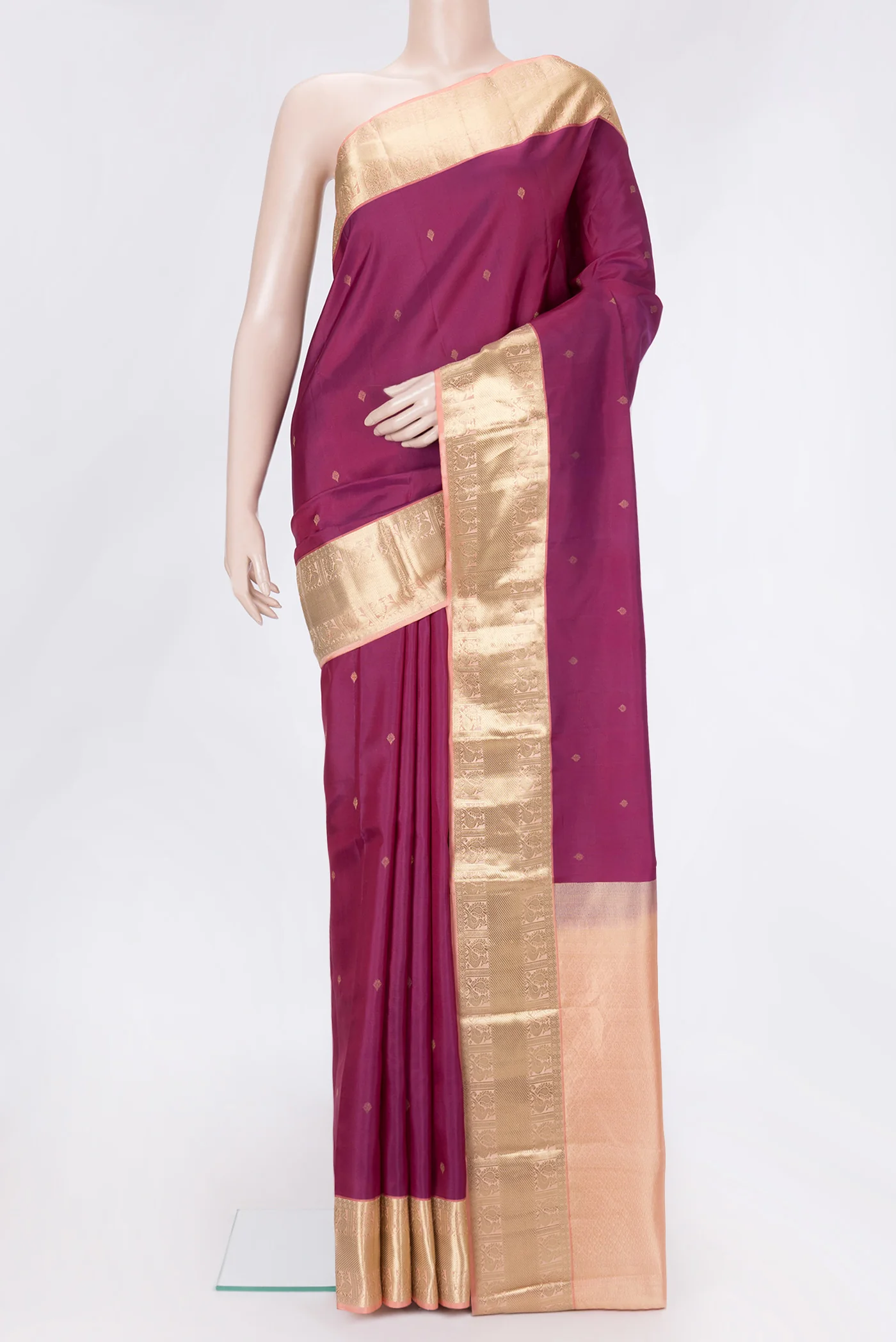 Magenta Kanchipuram Silk Saree
