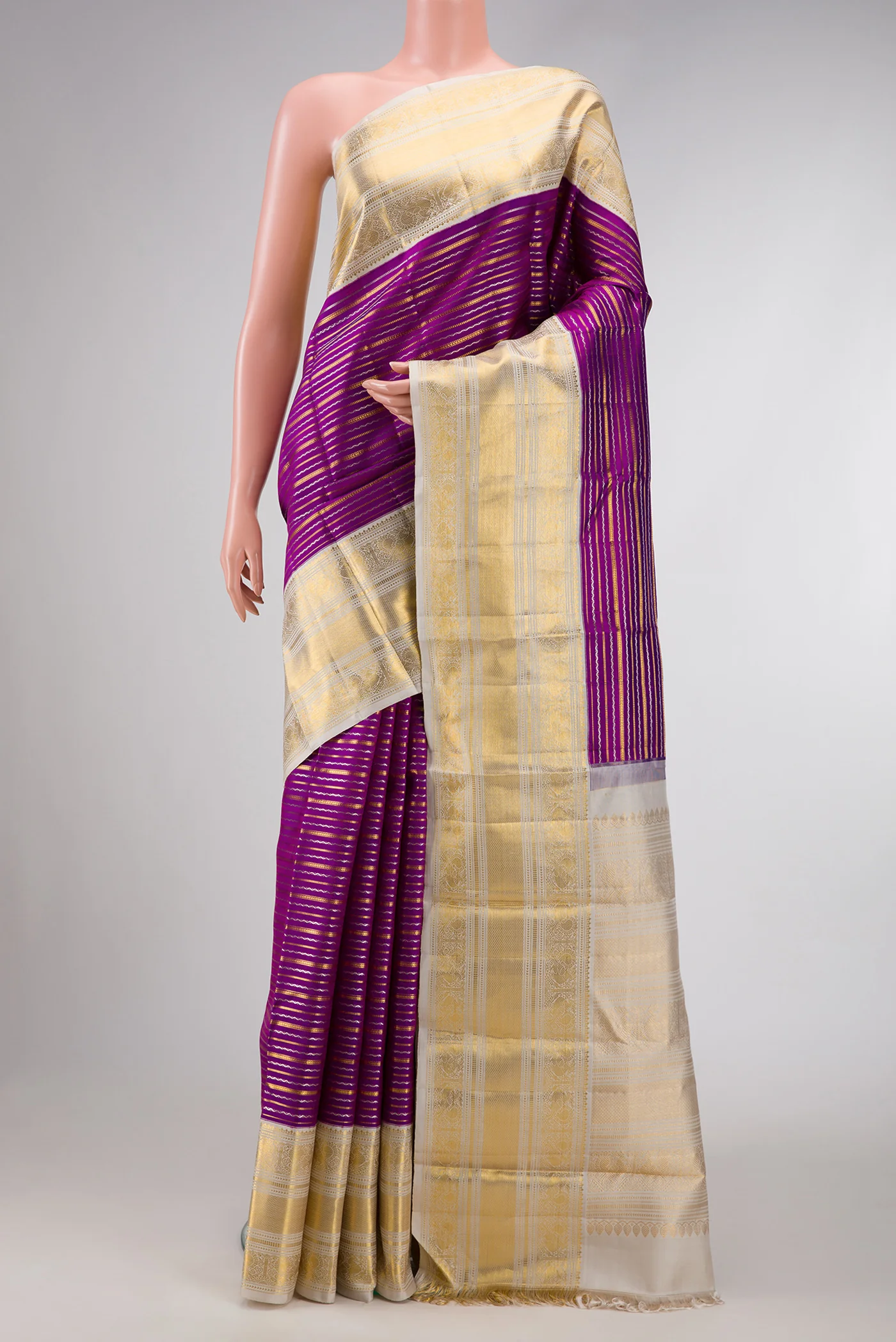 Purple Kanchipuram Silk Saree