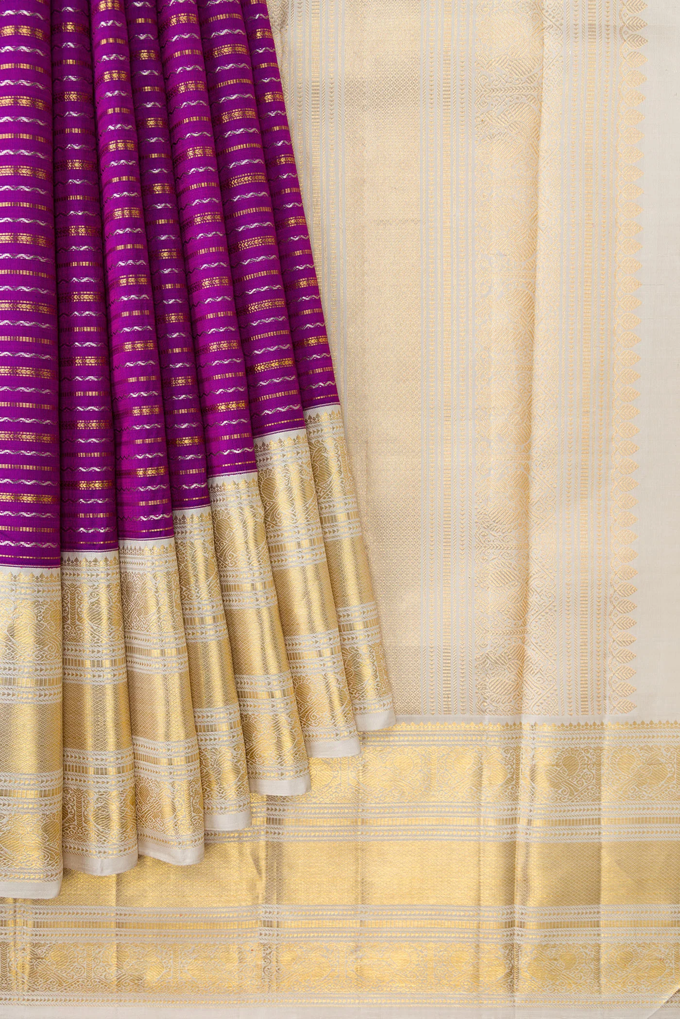 Purple Kanchipuram Silk Saree - Image 4